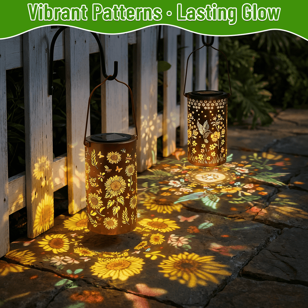 Colorful Solar Lanterns IP65 Outdoor Waterproof, Mother's Day Gifts for Women Mom Grandma - LED Colorful Sunflower Solar Lights Metal Hanging Lantern for Patio Yard Porch