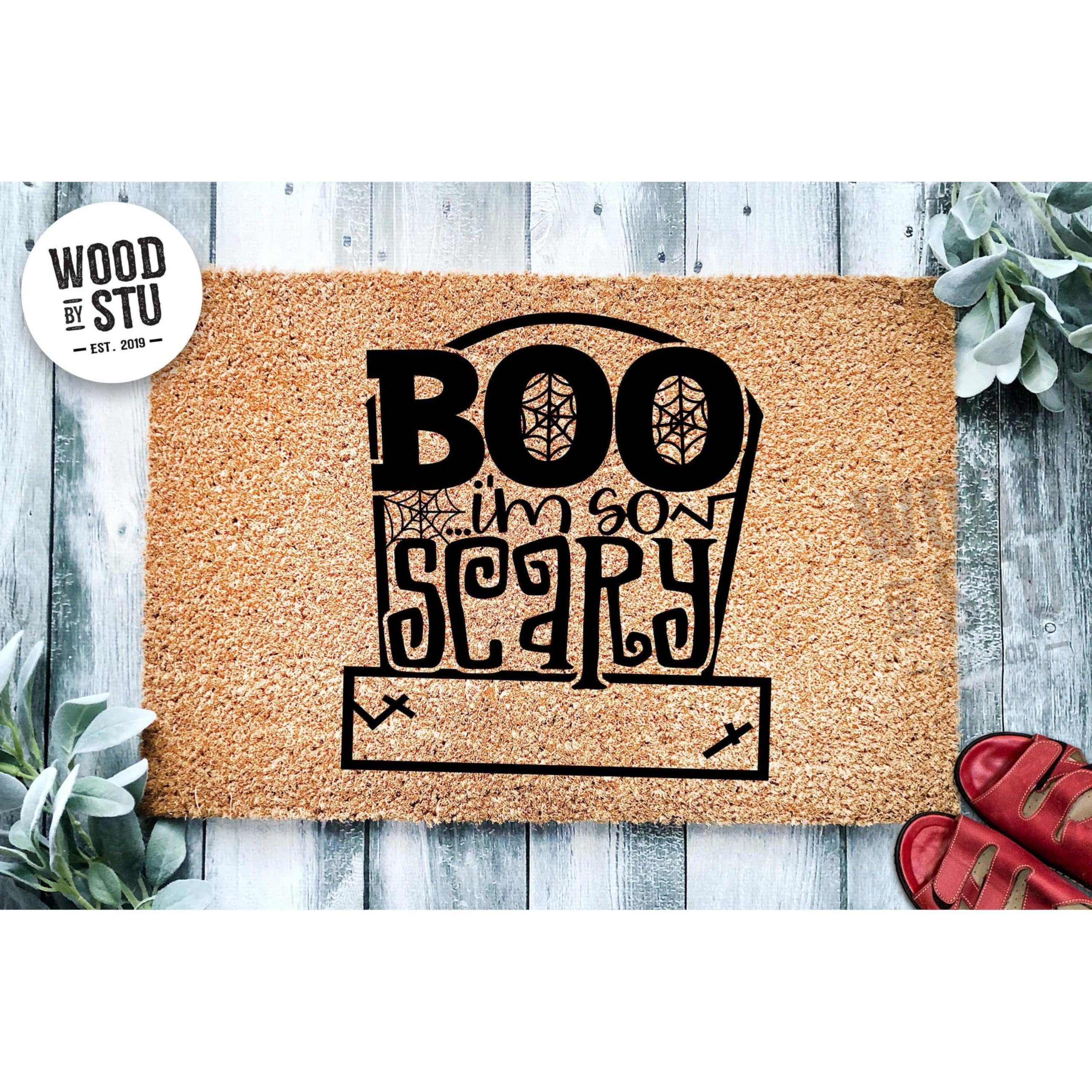 Boo I'm So Scary Halloween Door Mat | Funny Doormat | Welcome Mat | Funny Door Mat | Funny Gift | Home Doormat | Custom Doormat