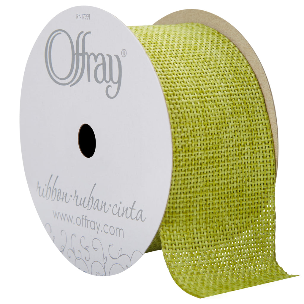 Offray Ribbon, Torrid Orange 1 1/2 inch Woven Burlap Woven Ribbon, 9 feet