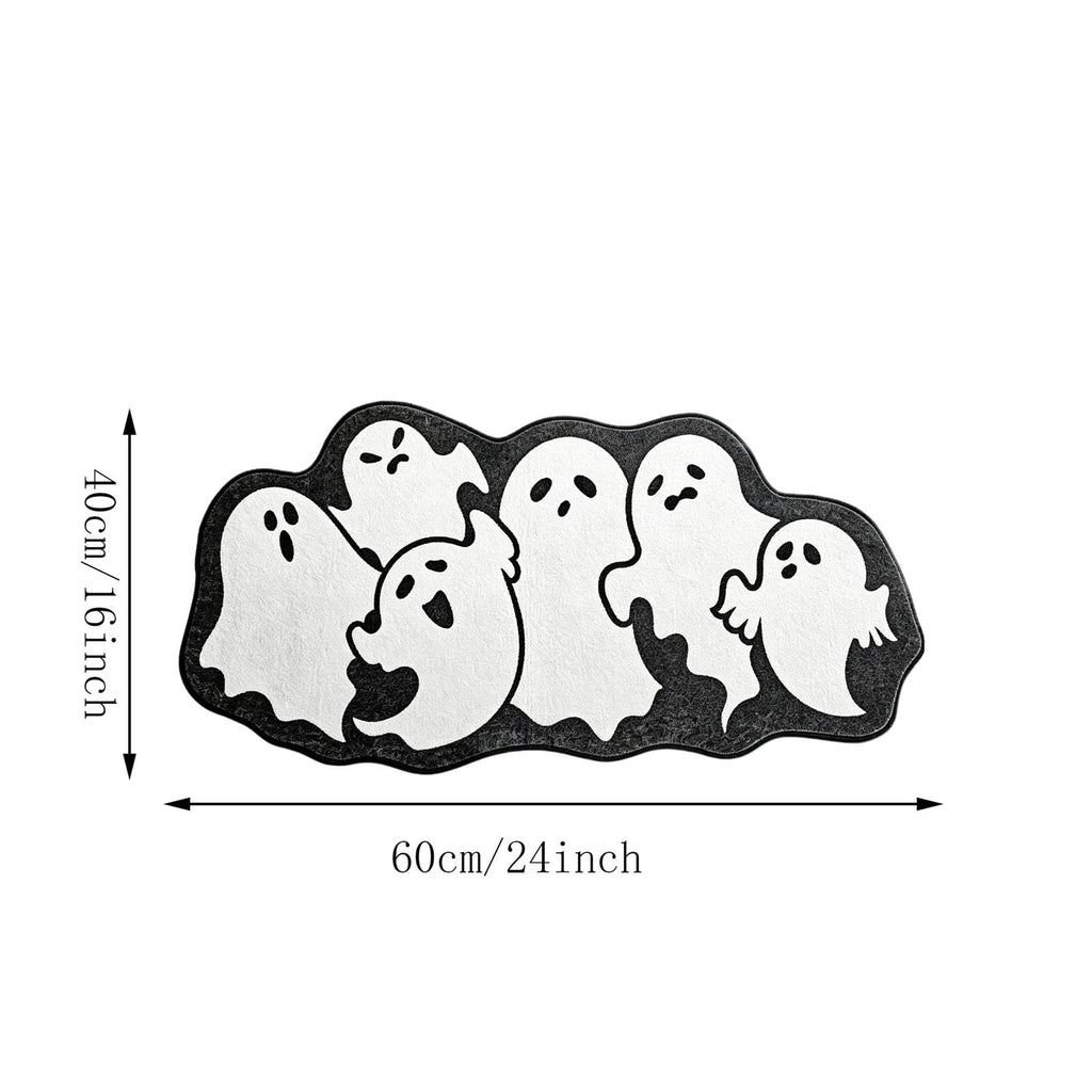 Halloween Ghost Door Mat, Cute Welcome Mat for Front Door Porch Entryway Haunted Outdoor Decor Spooky Decorative Entrance Doormat Non Slip Halloween Rug, 16" x 24"