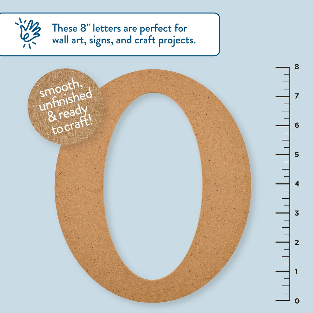 Hello Hobby Surfaces Unfinished Wood MDF Letter A, 8 in