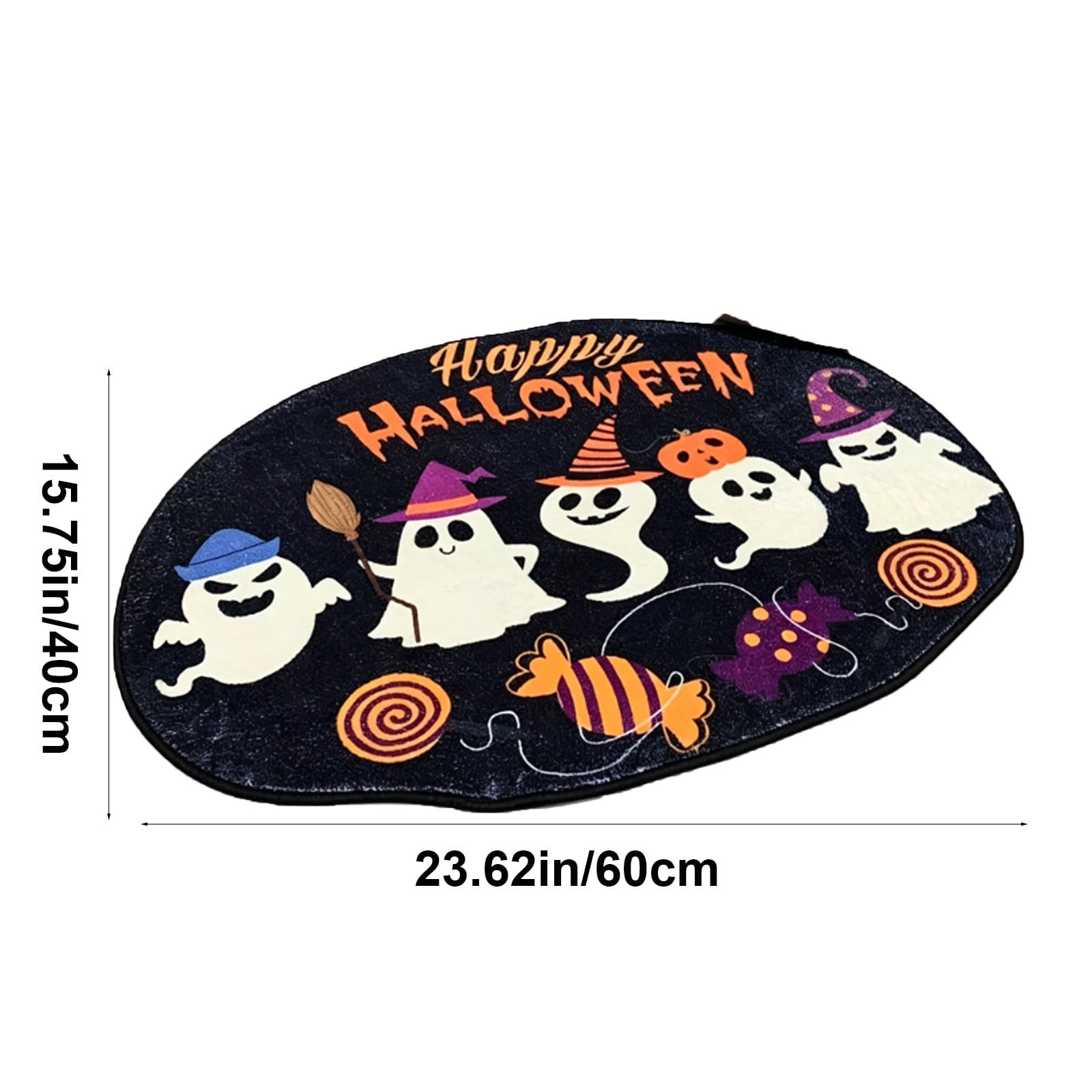 WWC Halloween Door Mat, 32x20 inch Halloween Decor Thick Non Slip Ghost doormat, Entryway Rug for Fall Party Indoor Outdoor Front Porch
