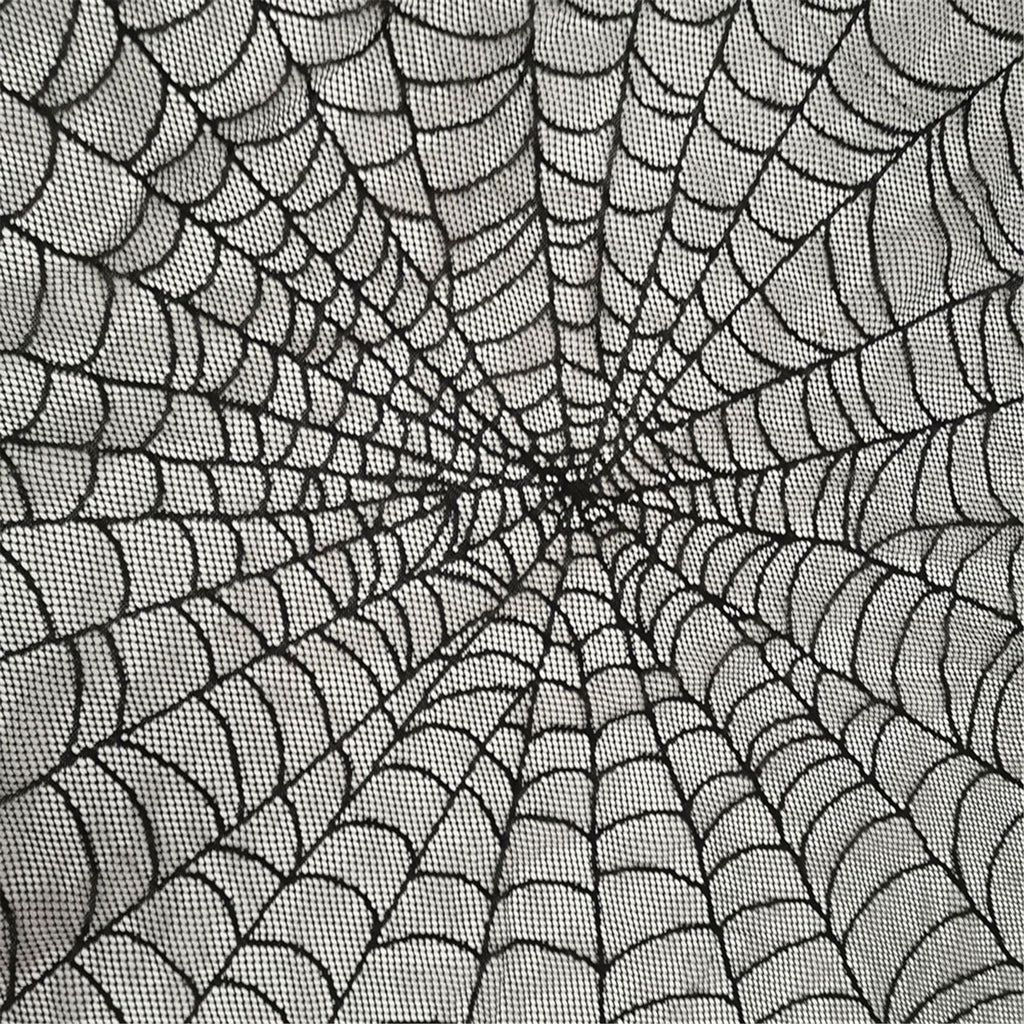 Halloween Round Lace Tablecloth Bat Spider Web for Halloween Party Decor,Lace Fabric Table Cloths Spooky Table Cover for Rectangle Tables for Parties Gothic Halloween Home Decorations