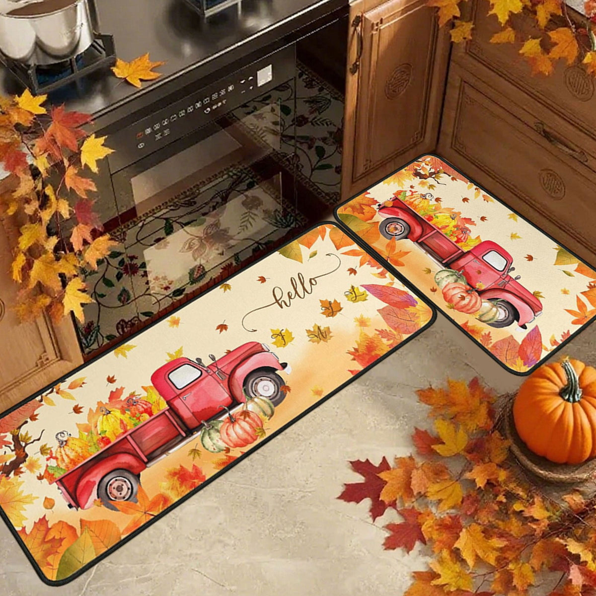 Stijggn Halloween Kitchen Mats for Floor Halloween Rugs Halloween Thanksgiving Decorations Doormat, Welcome Mats for Front Door,Spooky Outdoor Mats for Home Decor Holiday Decorative