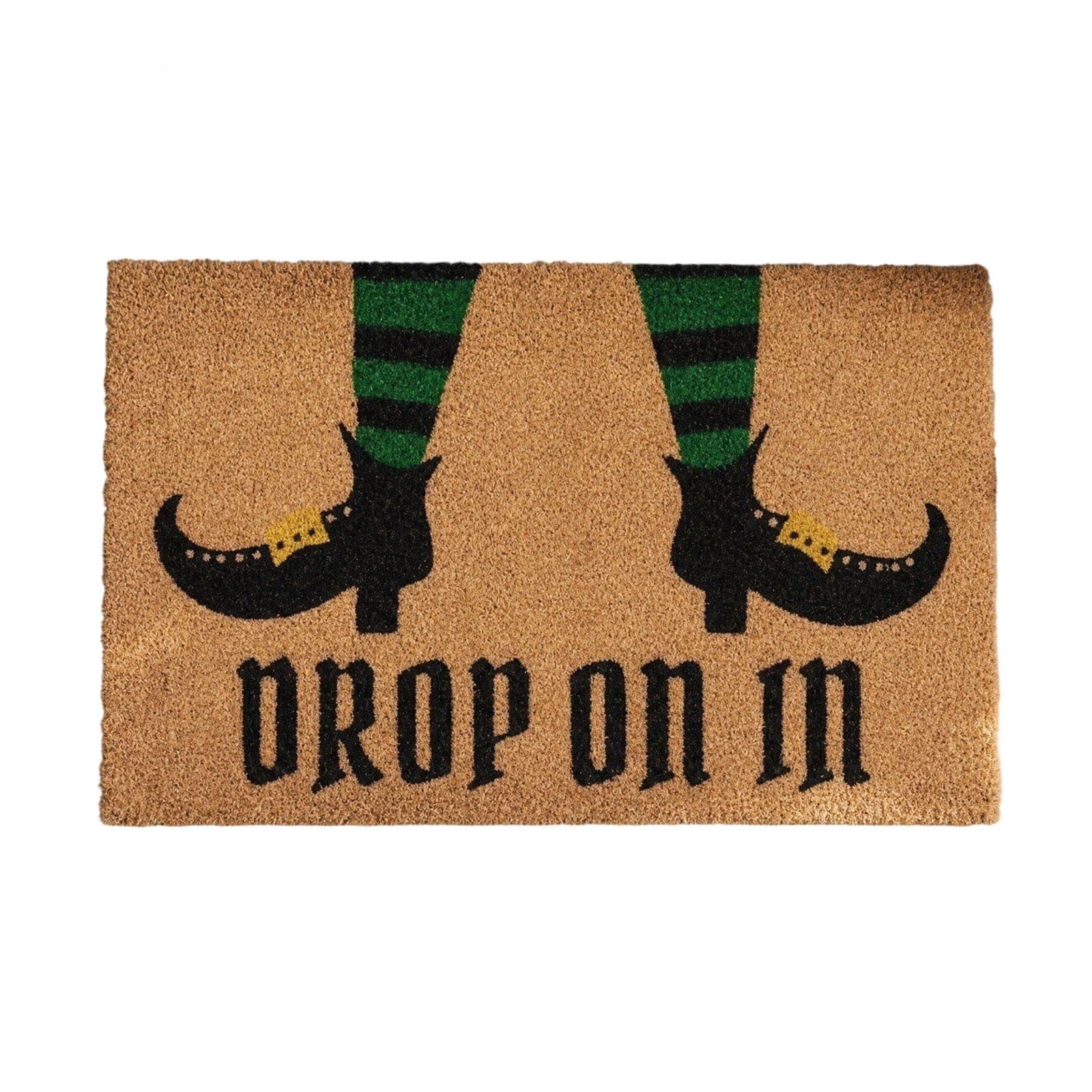 Halloween Doormat Vintage Retro Style Mat 23.6x15.7in Secure-Grip Absorbent Coir Look Entryway Rug for Front Porch Indoor Outdoor Decor by OVFUIZ