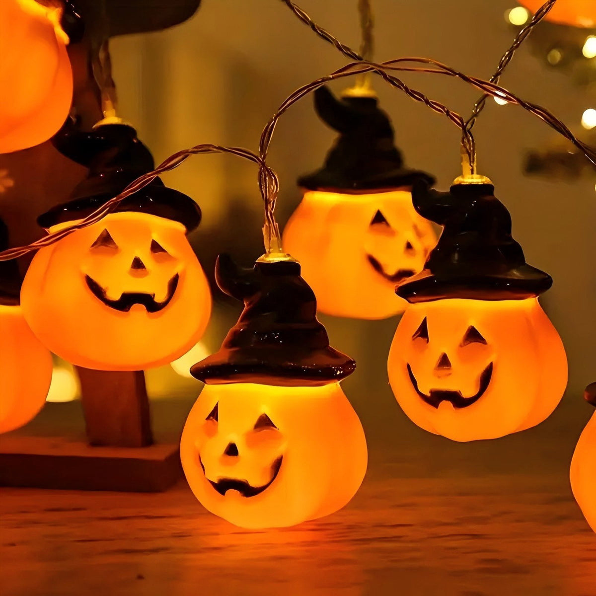 PMMIPNW Halloween LED Fairy String Lights 20LED - Spooky Pumpkin, Witch, Mummy & Cat, 8 Modes with Timer, Designs for Party Decor, Battery Operated Halloween Decorations