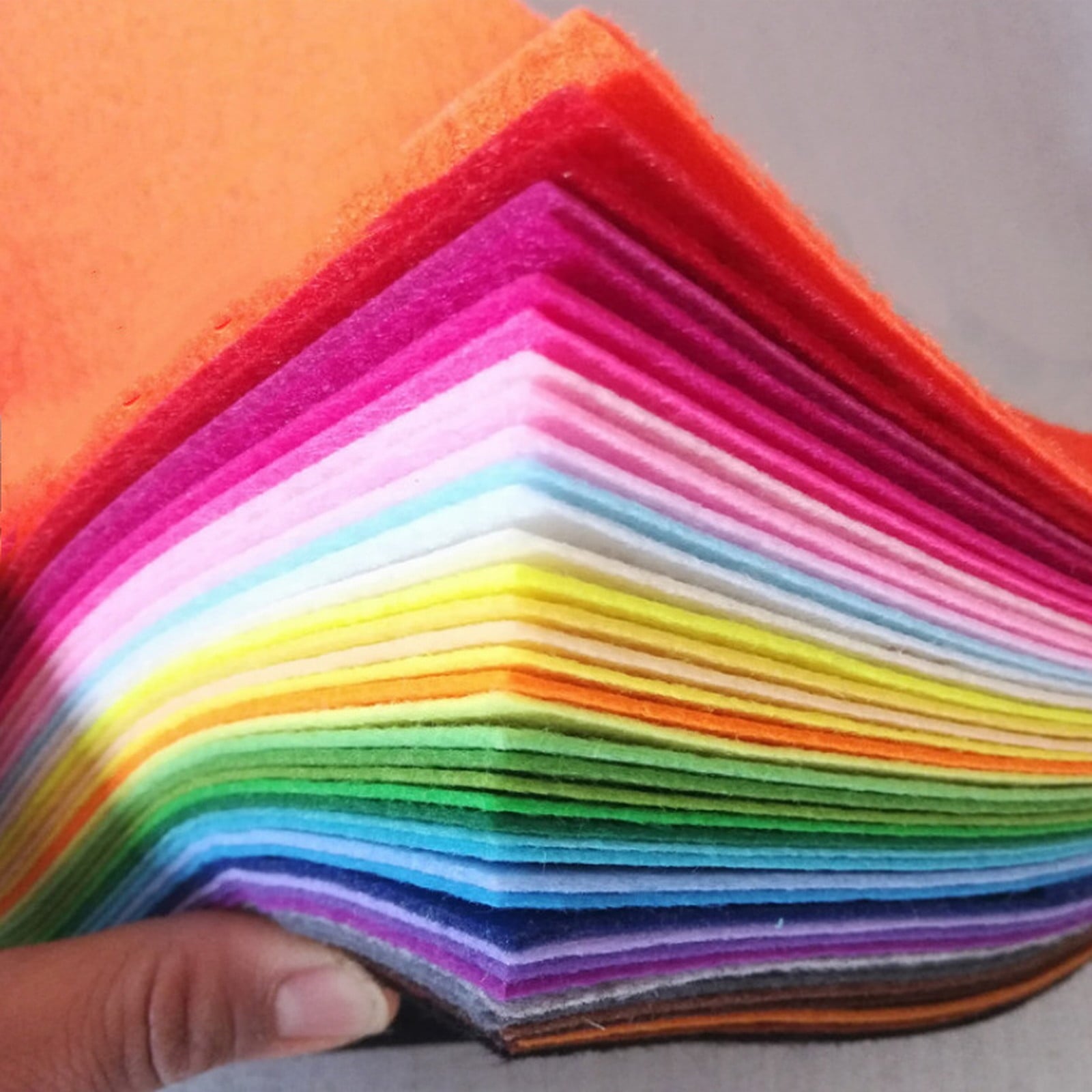 50 Pcs Felt Fabric Sheets, 6x6 Inch Nonwoven Craft Squares, Soft DIY Sewing Patchwork Embroidery Fabric for School Projects Festival Decor, Assorted Color DIY Craft Squares