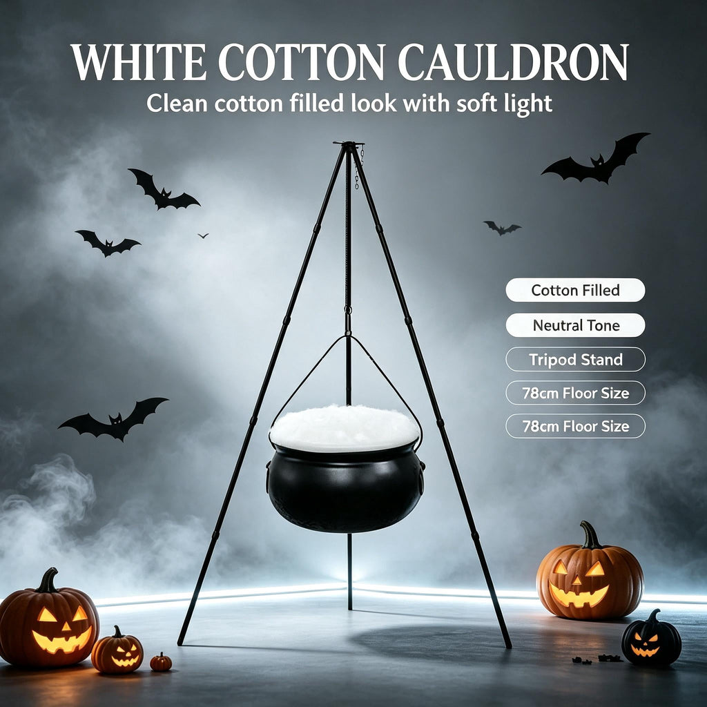 Muecwrye Halloween Decorations Outdoor, Halloween Clearance! Halloween Witches Cauldron on Tripod with Lights, DIY Bubbling Cauldron Set Decor for Home Porch Outside, Halloween Party Supplies