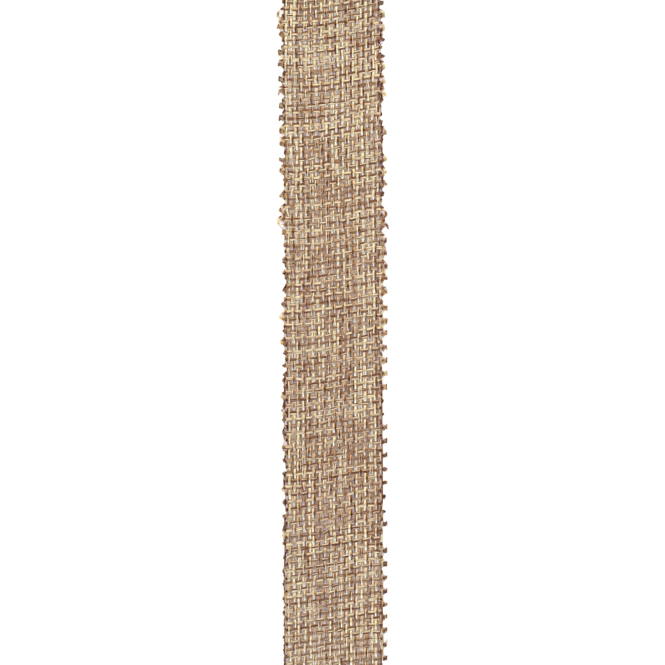 (3 pack) Offray Ribbon, Natural 7/8 inch Woven Burlap Woven Ribbon for Crafts, Gifting, and Wedding, 9 feet, 1 Each