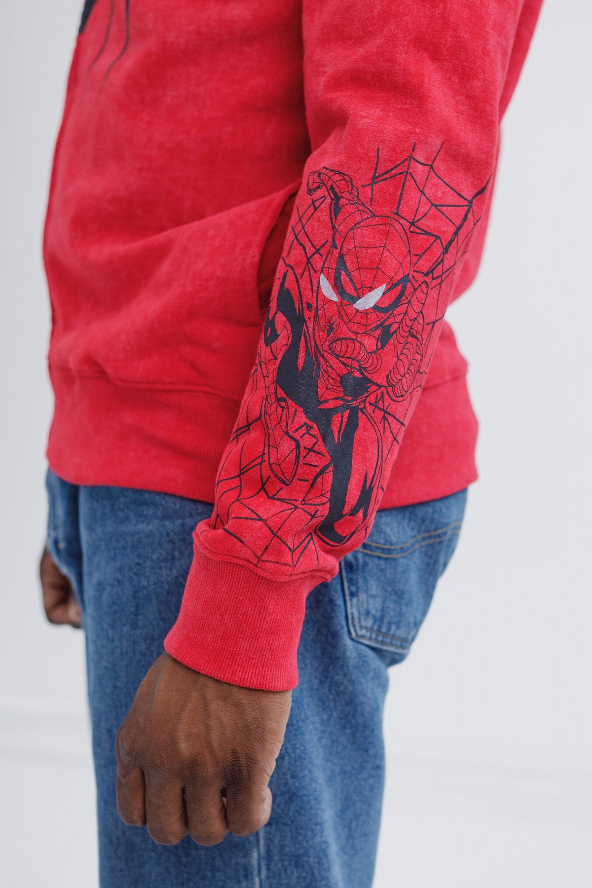 Marvel Spider-Man Little Boys' Cosplay Fleece Zip-Up Hoodie Miles Morales Black