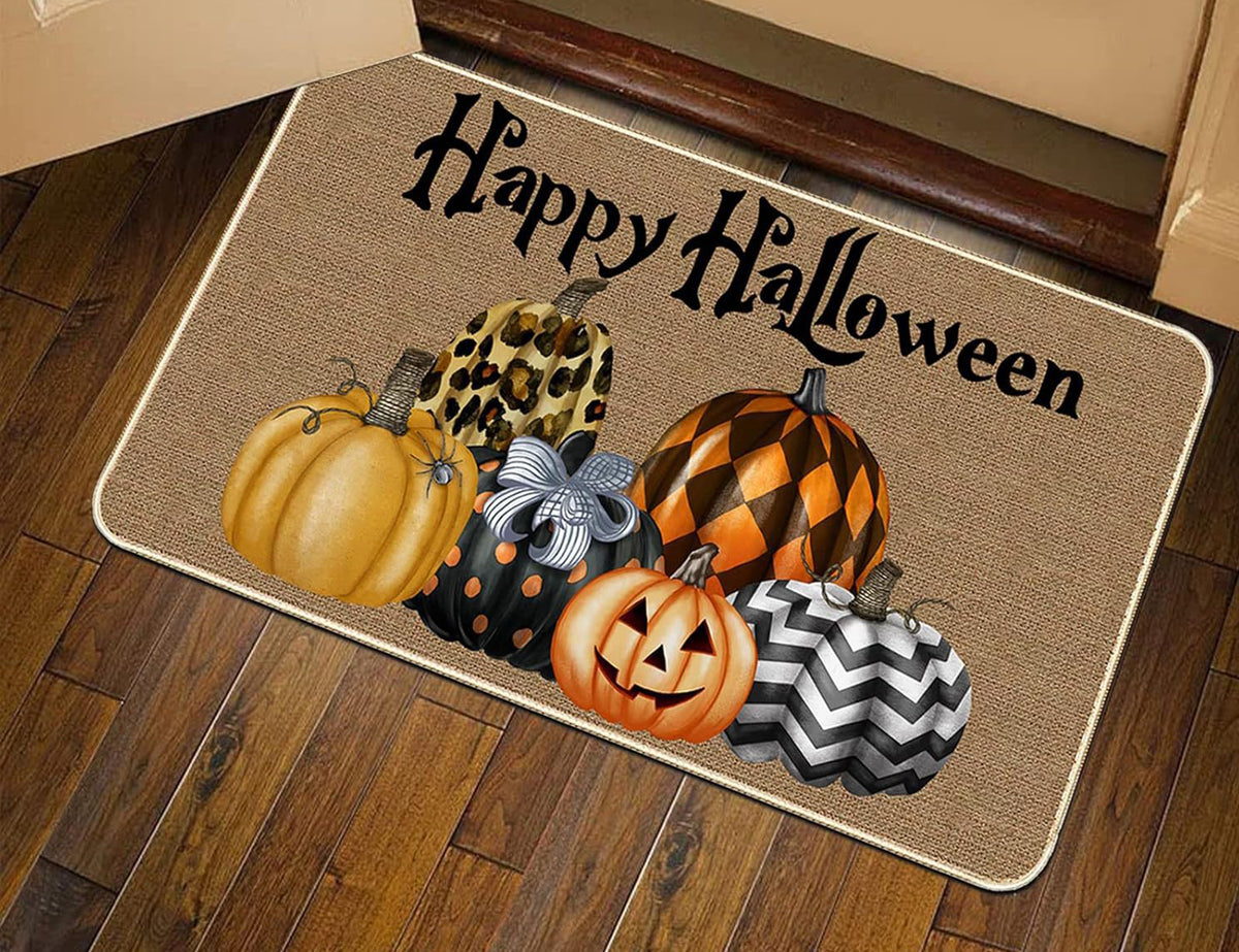 MYFLOCY Halloween Front Doormat 31x19 inch Indoor Outdoor Non Slip Floor Decoration ( Pumpkin Spooky )