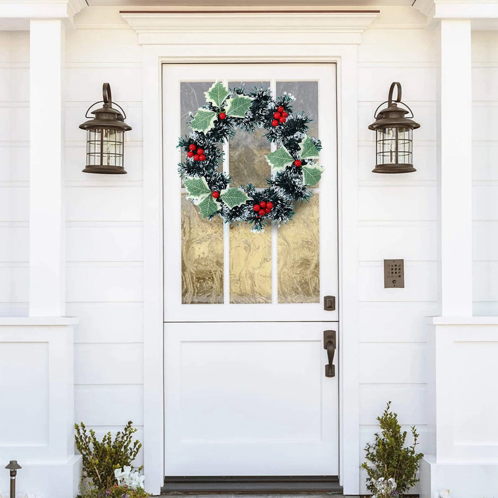 Btomtd Diameter 8" Pumpkin Skull Wreath Halloween Decor Acrylic Round Disk Hanging Ornament with Garland for Front Door Window, A