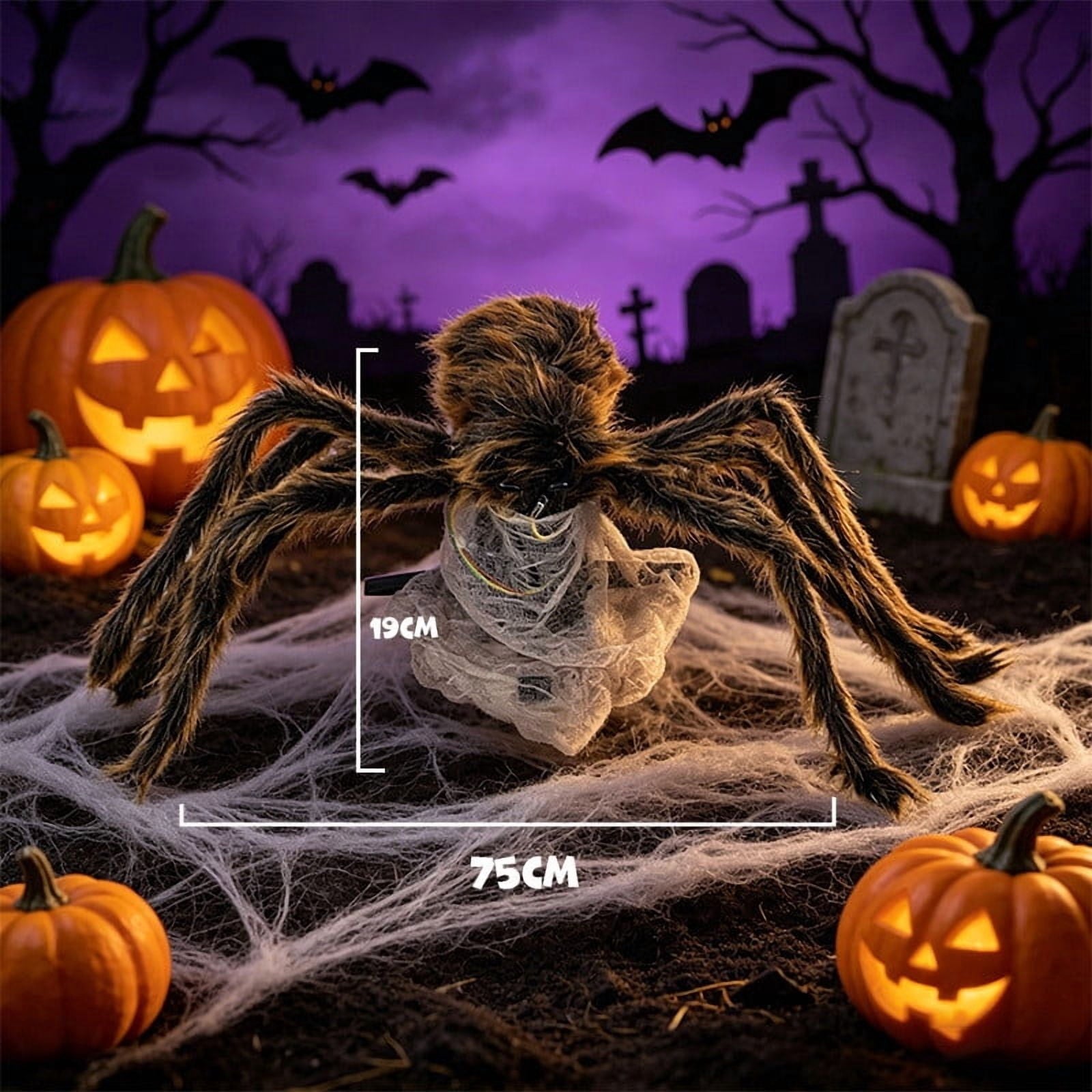 Halloween Animated Jumping Spider With Light & Scary Sounds, Haunteds House Outdoor Indoor Horror Decor (1PC)