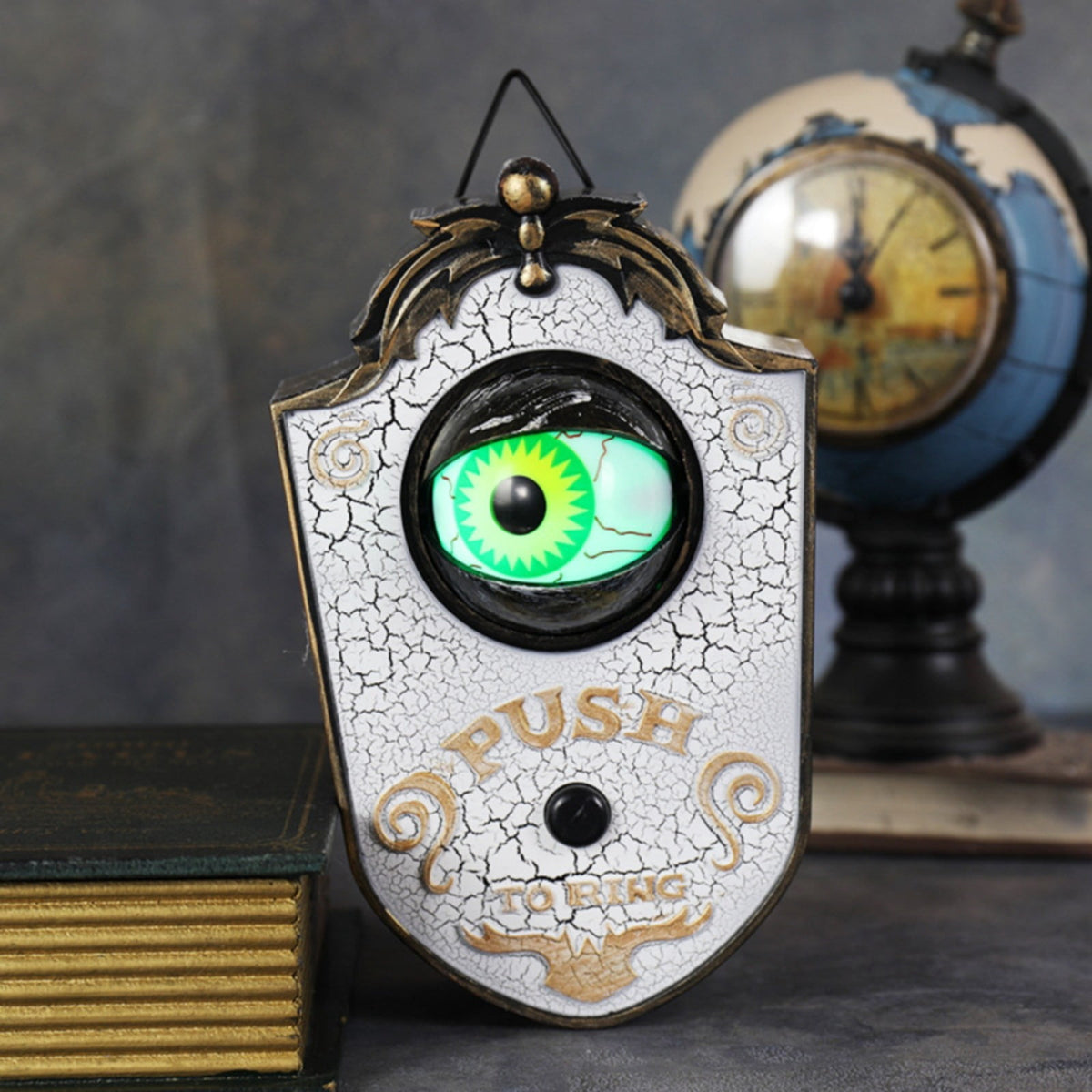 Halloween Decoration, Halloween Doorbell, Haunted Doorbell Animated Eyeball Halloween Decor with Spooky Sounds, Haunted House Halloween Prop Decoration, 4.3x7.1"