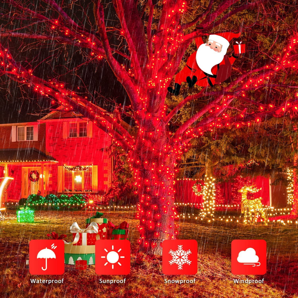 JMEXSUSS 2 Pack Solar String Lights Outdoor, 100 LED 42.7ft White Solar Lights Outdoor Waterproof, 8 Modes Green Wire Solar Christmas Lights for Garden, Wedding, Party, Christmas Tree Decoration