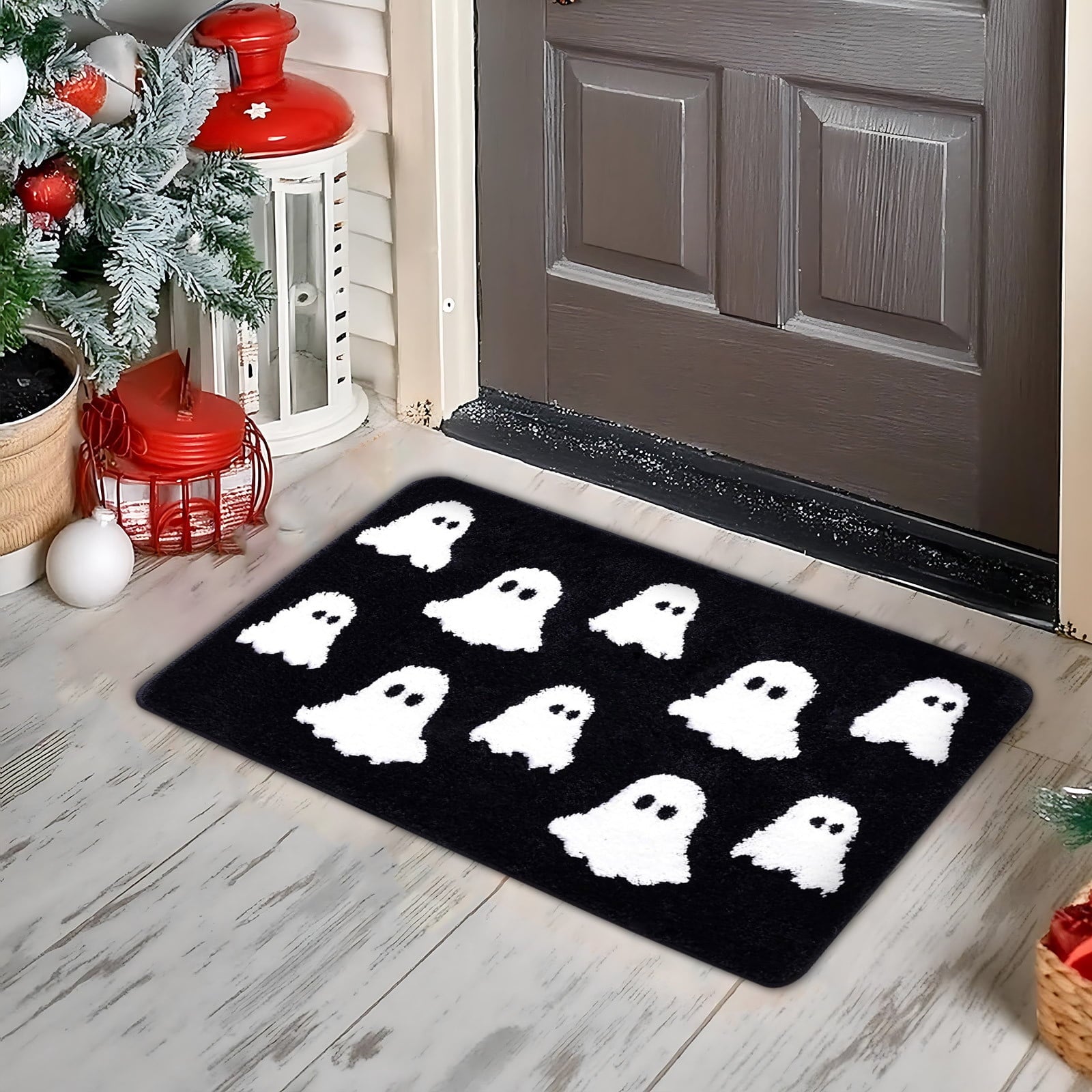 Stijggn Halloween Kitchen Mats for Floor Halloween Rugs Halloween Thanksgiving Decorations Doormat, Welcome Mats for Front Door,Spooky Outdoor Mats for Home Decor Holiday Decorative