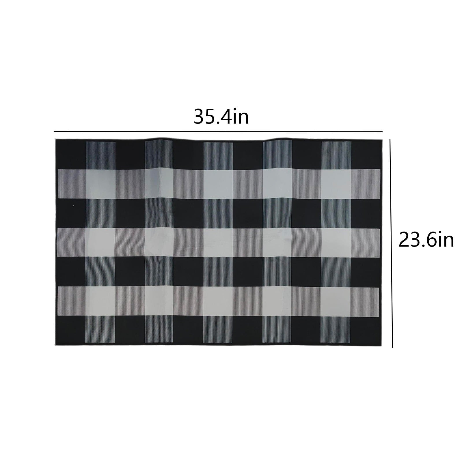 Fnochy Halloween Door Mat Outdoor 23.6"x35.4", Fall Decor Buffalo Plaid Outdoor Rug, Farmhouse Checkered Layered Welcome Door Mat for Entryway, Halloween Front Porch Decor, Orange and White