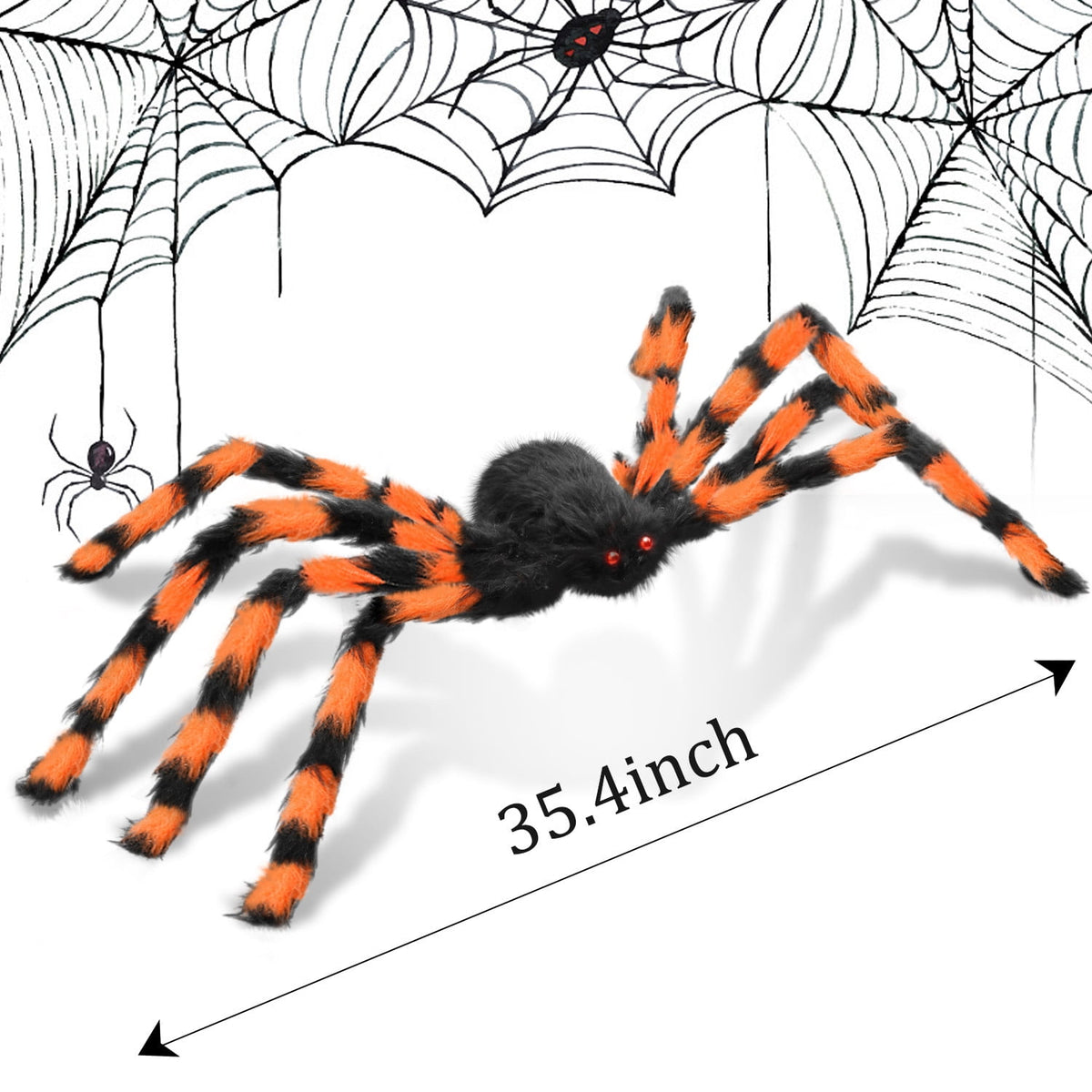 Innens 11.8ft Halloween 144 LED Purple Spider Web Lights with 35" Giant Spider Light up Cobweb Halloween Decorations for Indoor Ourdoor Garden Yard Home Patio (Black, 1Pc)