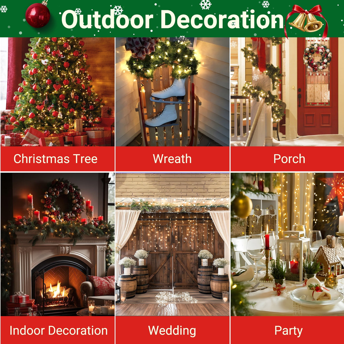 DAYBETTER Christmas String Lights, 16.4ft with 50 Count Mini Lights, Waterproof Christmas Deco Lights for Indoor and Outdoor, Christmas Tree, Garland Birthday