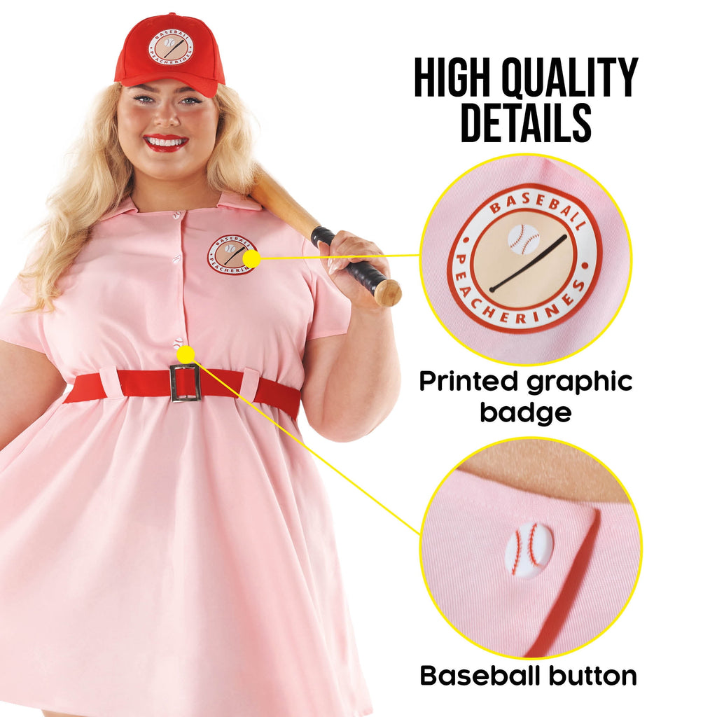 Morph Morph Women'S Pink Baseball Costume Dress for Halloween - Fun Costume for Women, Perfect for Parties and Events Halloween Costume for Women Pink XX-Large