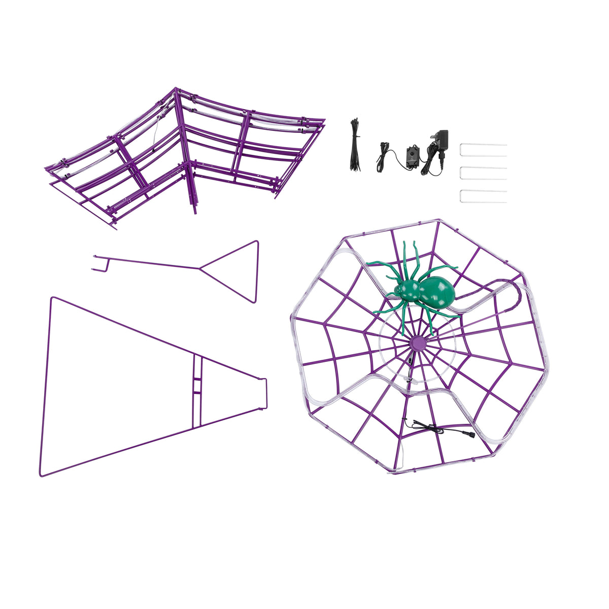 Mr. Halloween 4 ft. Outdoor Animated Spider Web - Purple Web