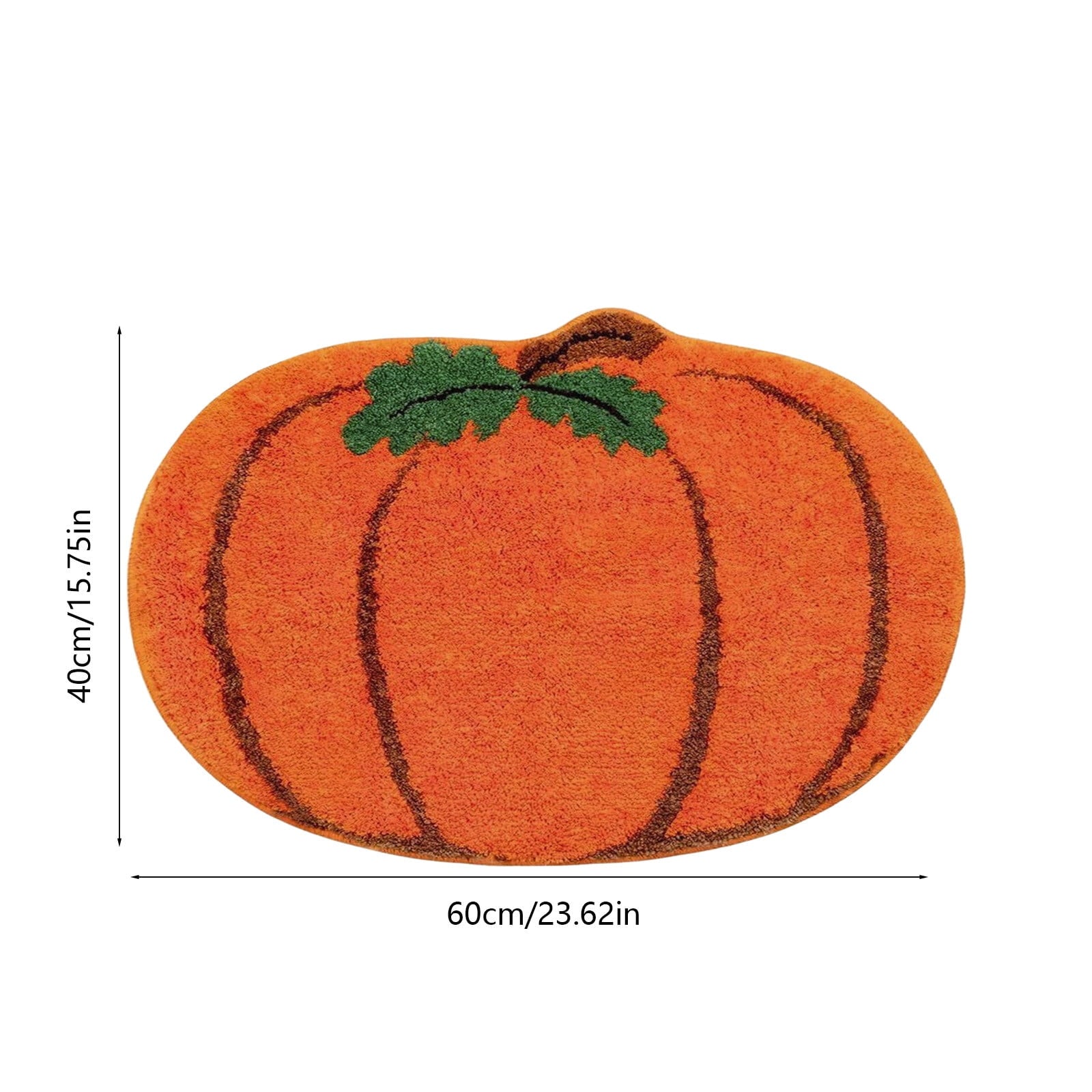 Cute Pumpkin Shaped Doormats, 15.7''x23.6'' Soft Non Slip Decorative Rugs for Front Door Bedroom Bathroom, Halloween & Thanksgiving Supplies