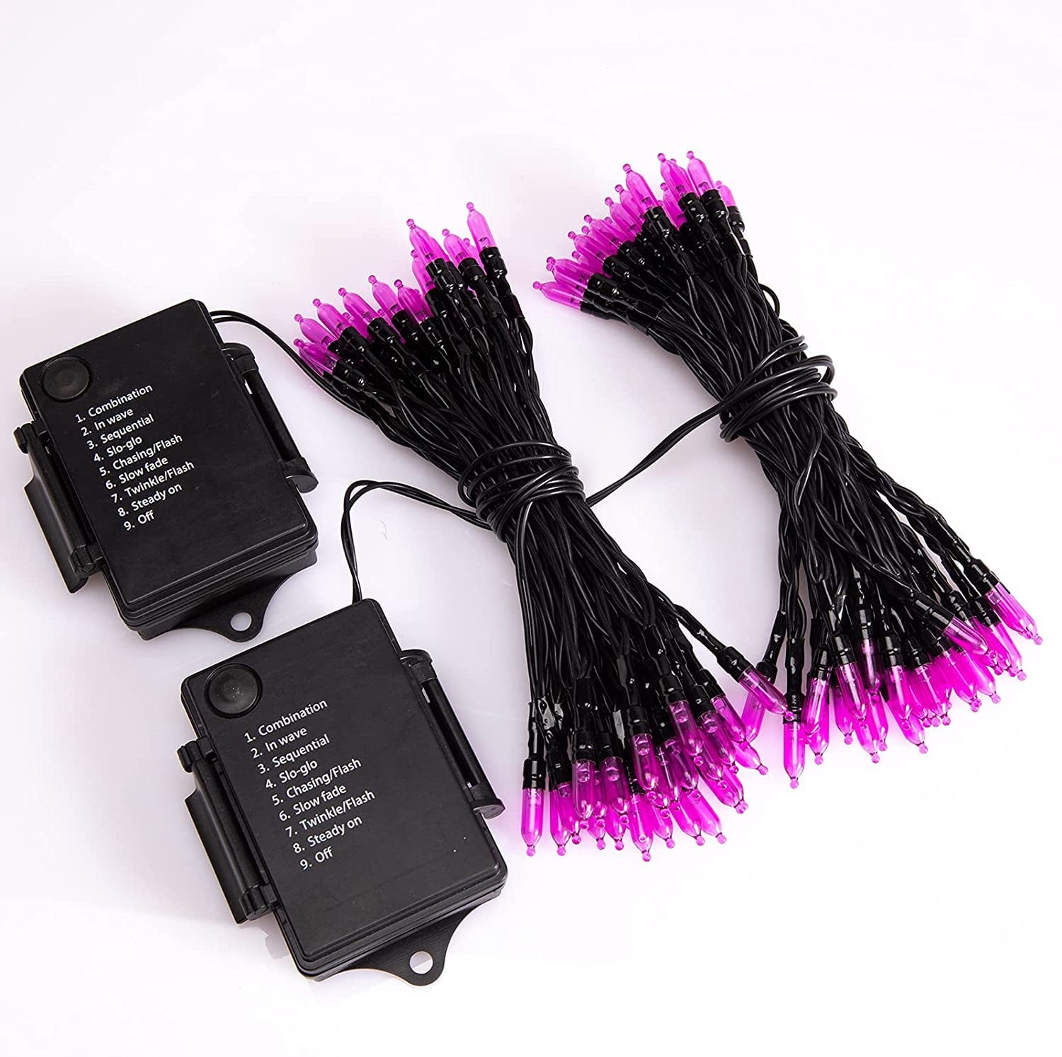 Morttic 2 Pack Orange String Lights 16.4Feet 50 LED Battery Operated Waterproof Mini Fairy Lights Show with 8 Modes for Outdoor Indoor Patio Xmas Tree Birthday Party Holiday Christmas Decorations