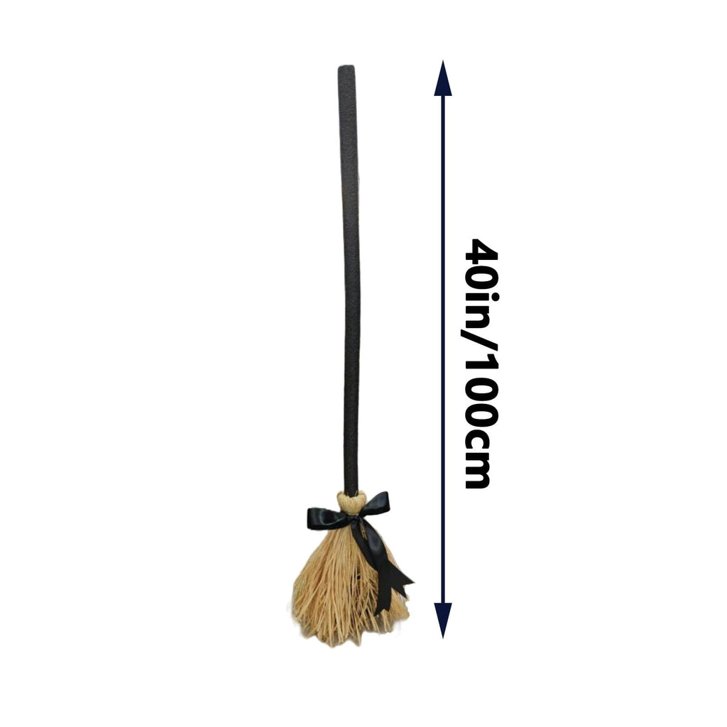 Halloween Witch Broom,Animated Floating Witch Broom With Spooky Sounds - Halloween Moving Broom, Motion-Activated Hovering Prop,40In(The Color Of The Pole Is Random)