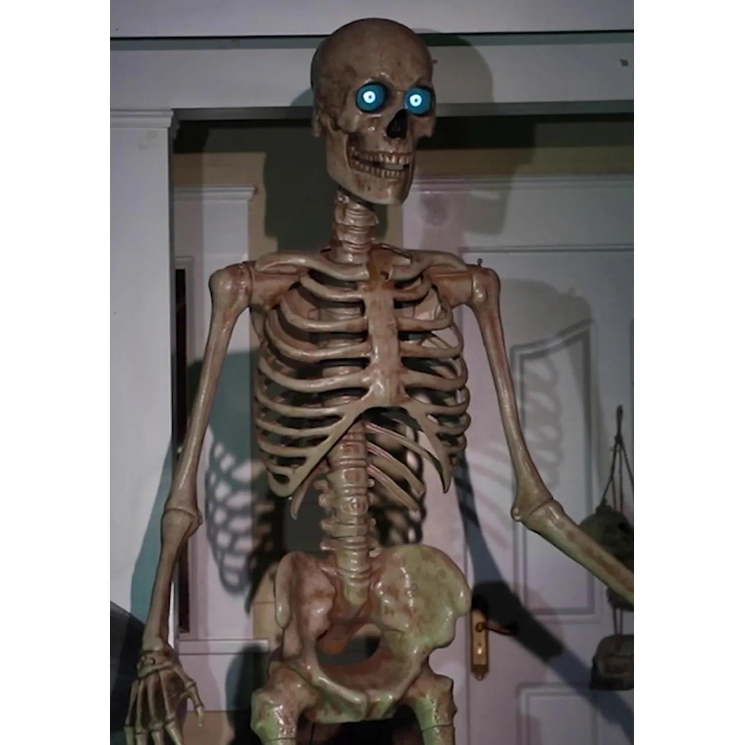 Seasonal Visions Animated Towering Skeleton with Projection Eyes Halloween Decoration - 8 ft