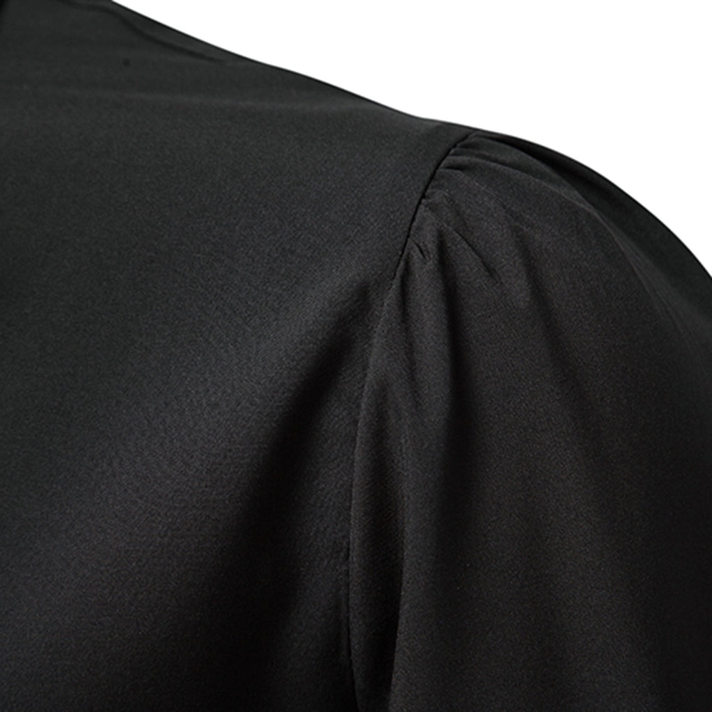 Men LYXSSBYX Mens Shirts Long Sleeve Pullover Stand Collar Ruffled Renaissance Shirt Steampunk Trumpet Sleeve Top