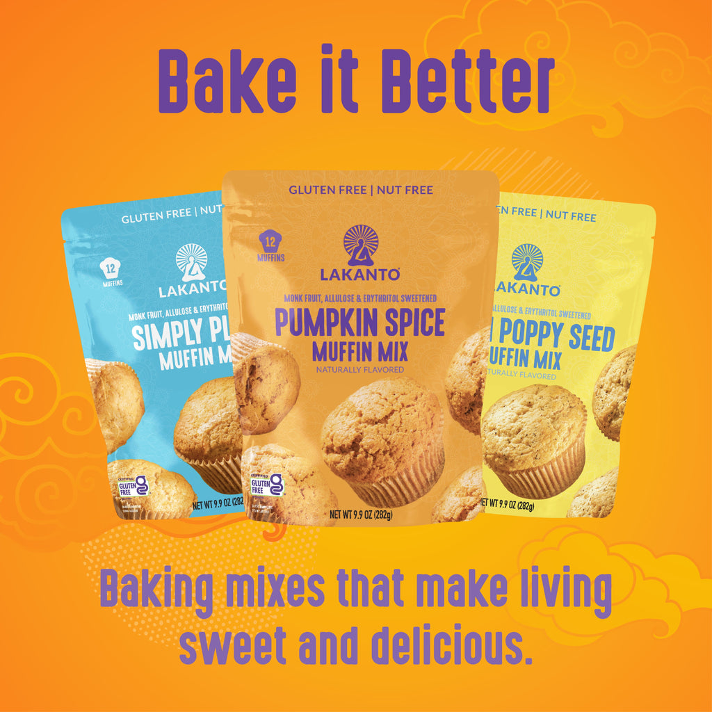 Lakanto Pumpkin Spice Muffin Mix - Sweetened with Monk Fruit and Allulose, Erythritol -8 Oz