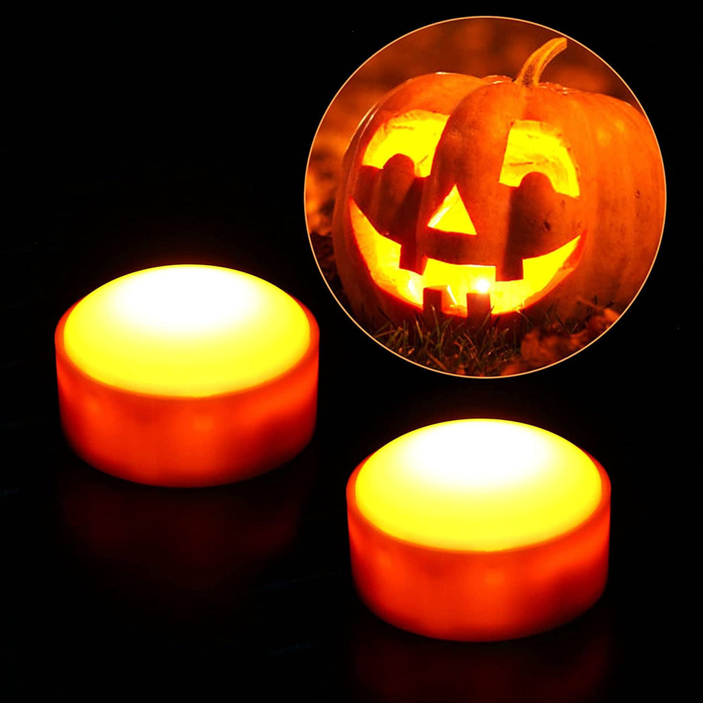 Deago Halloween LED Pumpkin Lights with Remote and Timers Battery Operated Orange Jack-O-Lantern Lights Flameless Candles for Halloween Decorations