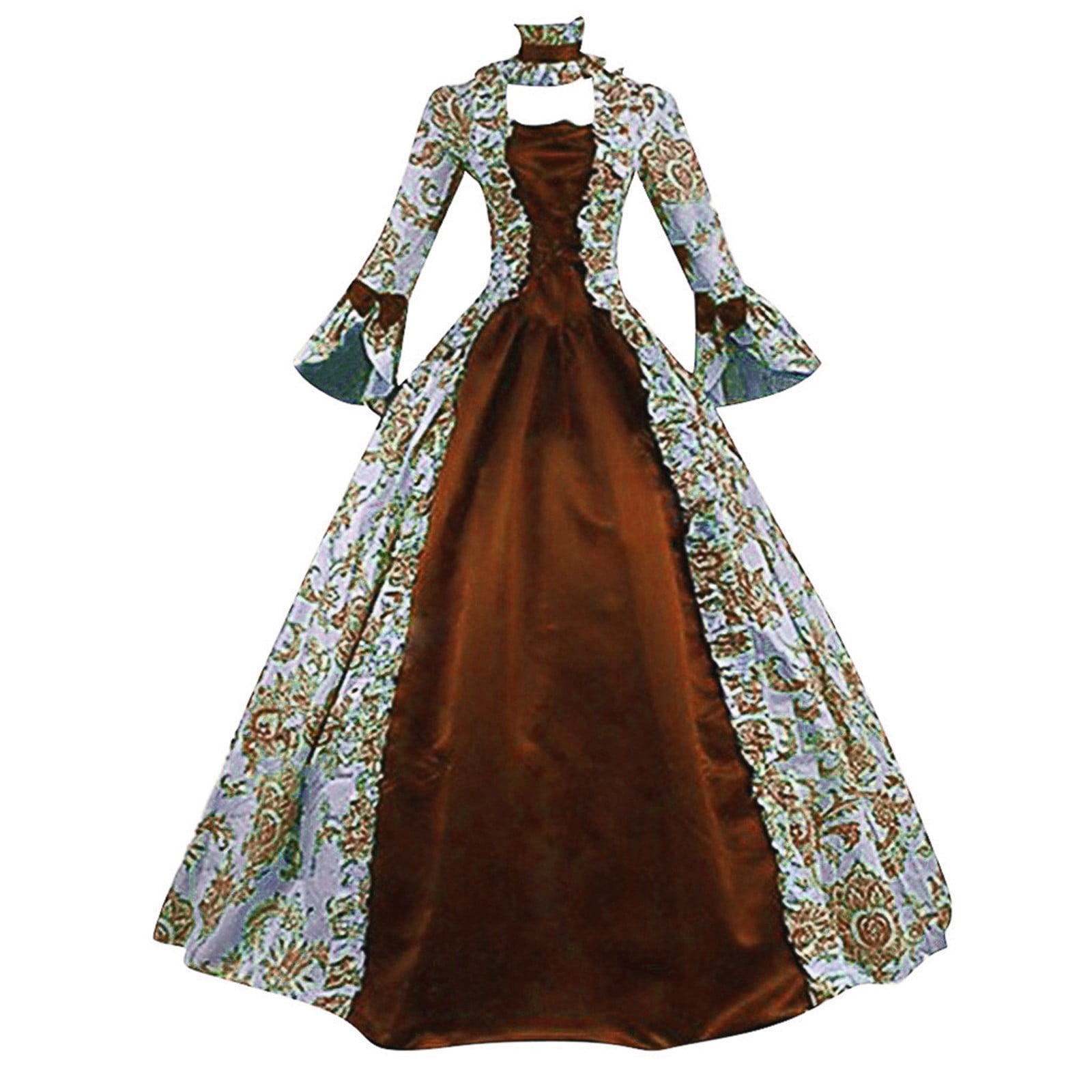 DDAPJ pyju Medieval Dress for Women Evening Masquerade Ball Gowns Vintage 1700S Victorian Renaissance Costume Green XXXXXL