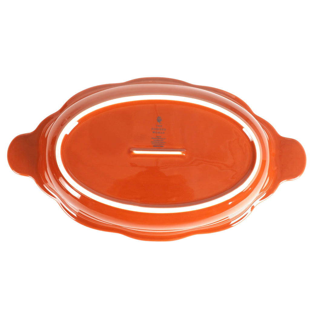 The Pioneer Woman 3-Quart Oval Pumpkin Stoneware Baker with Lid, Linen
