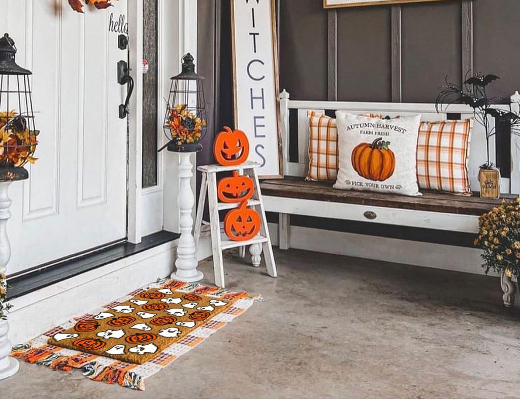 MYFLOCY Halloween Front Doormat 31x19 inch Indoor Outdoor Non Slip Floor Decoration ( Pumpkin Spooky )