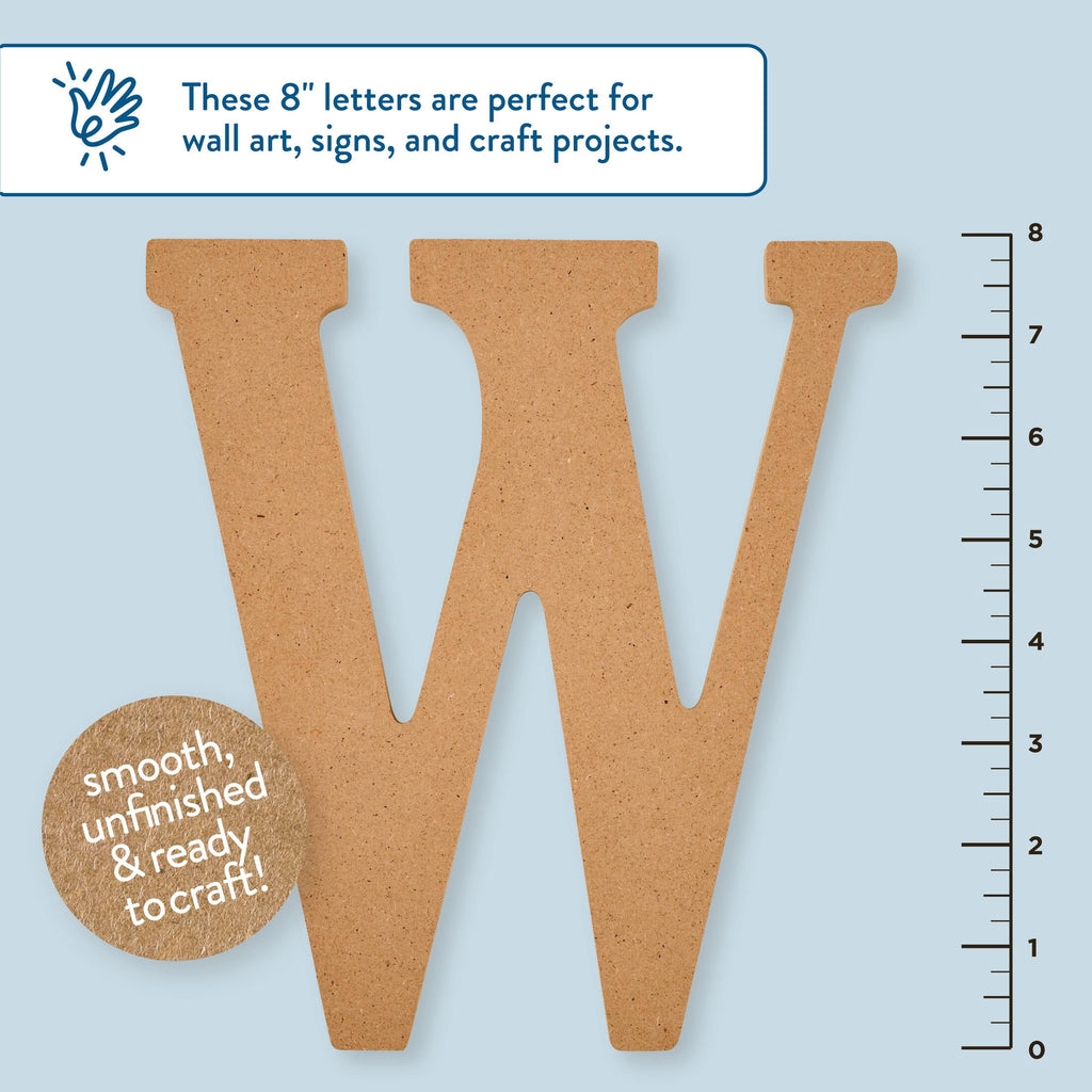 Hello Hobby Surfaces Unfinished Wood MDF Letter A, 8 in