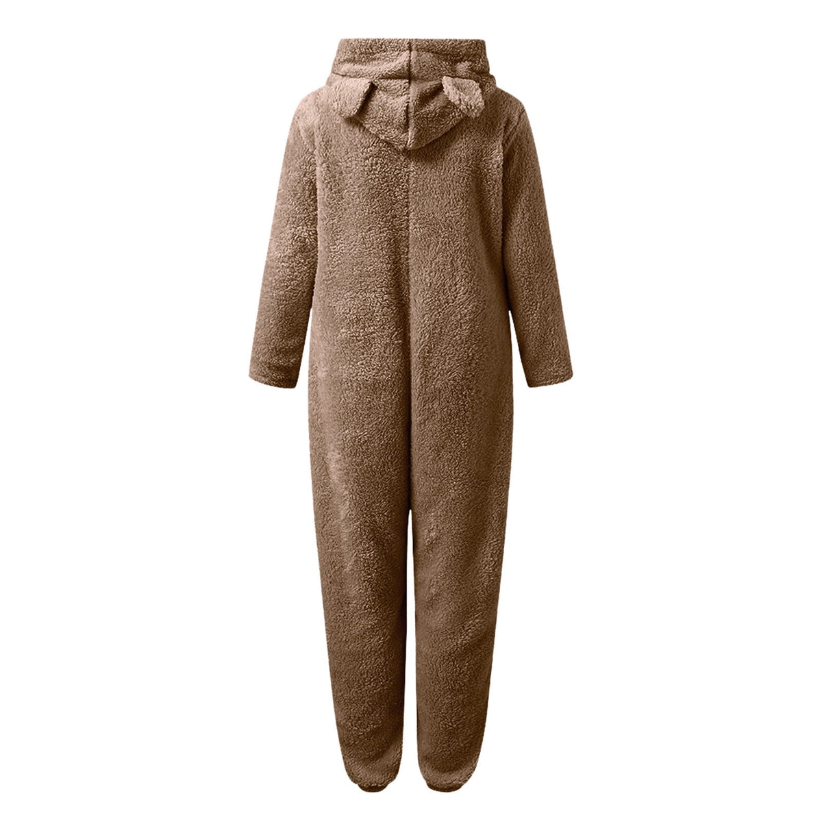 QATAINLAV Sherpa Fleece Jumpsuit for Women Winter Warm Fuzzy Onesie Pajamas Cute Cat Hooded Romper Casual Zip Up Overalls Sleepwear Black XL