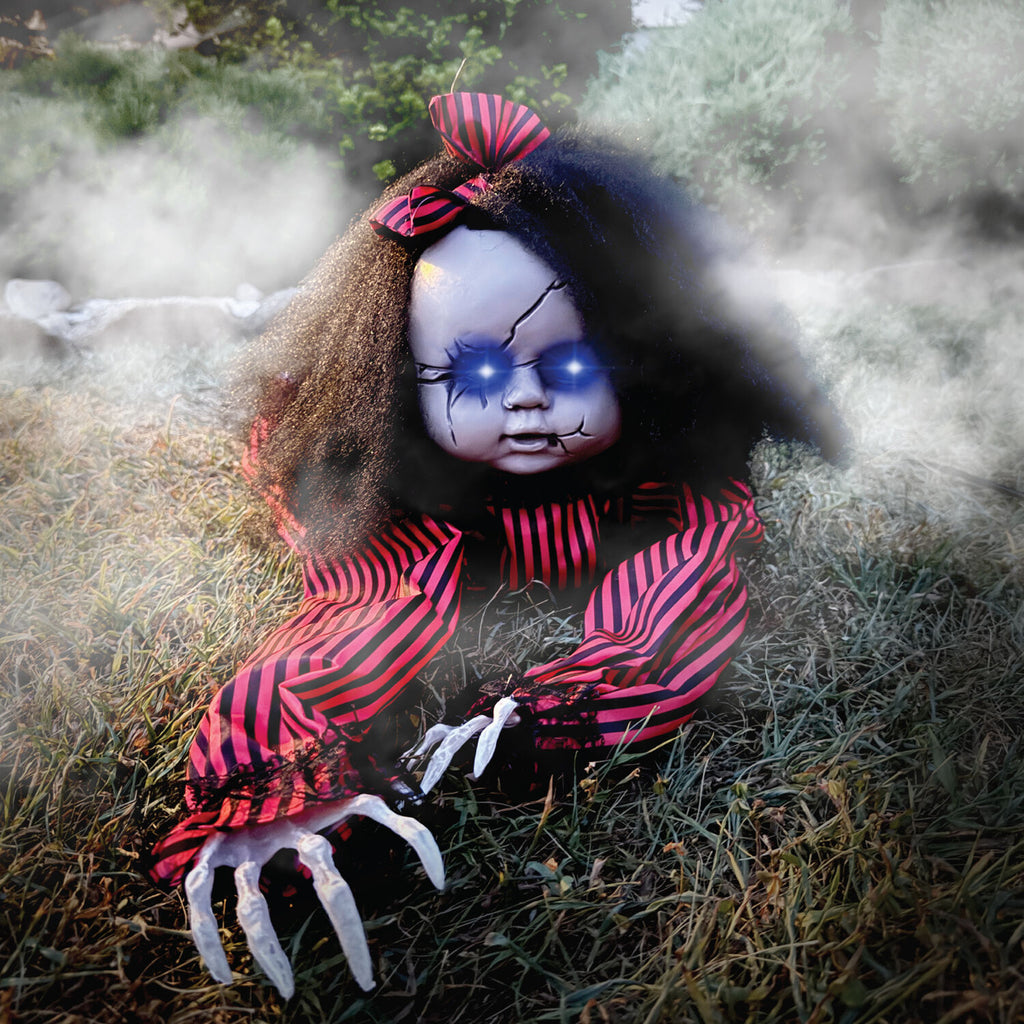 Haunted Hill Farm 44" Animatronic Doll with Light-up Blue Eyes, Multicolor, HHGBGIRL-2LSA