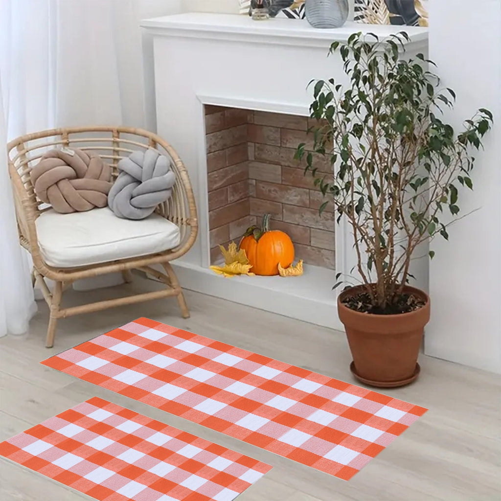 Muecwrye 2 Pcs Fall Doormats, Halloween Doormat, Cute Welcome Mats for Outside, Bathroom Front Door Mat, Washable Fall Rugs for Front Porch Entrance, Farmhouse Indoor Outdoor decor