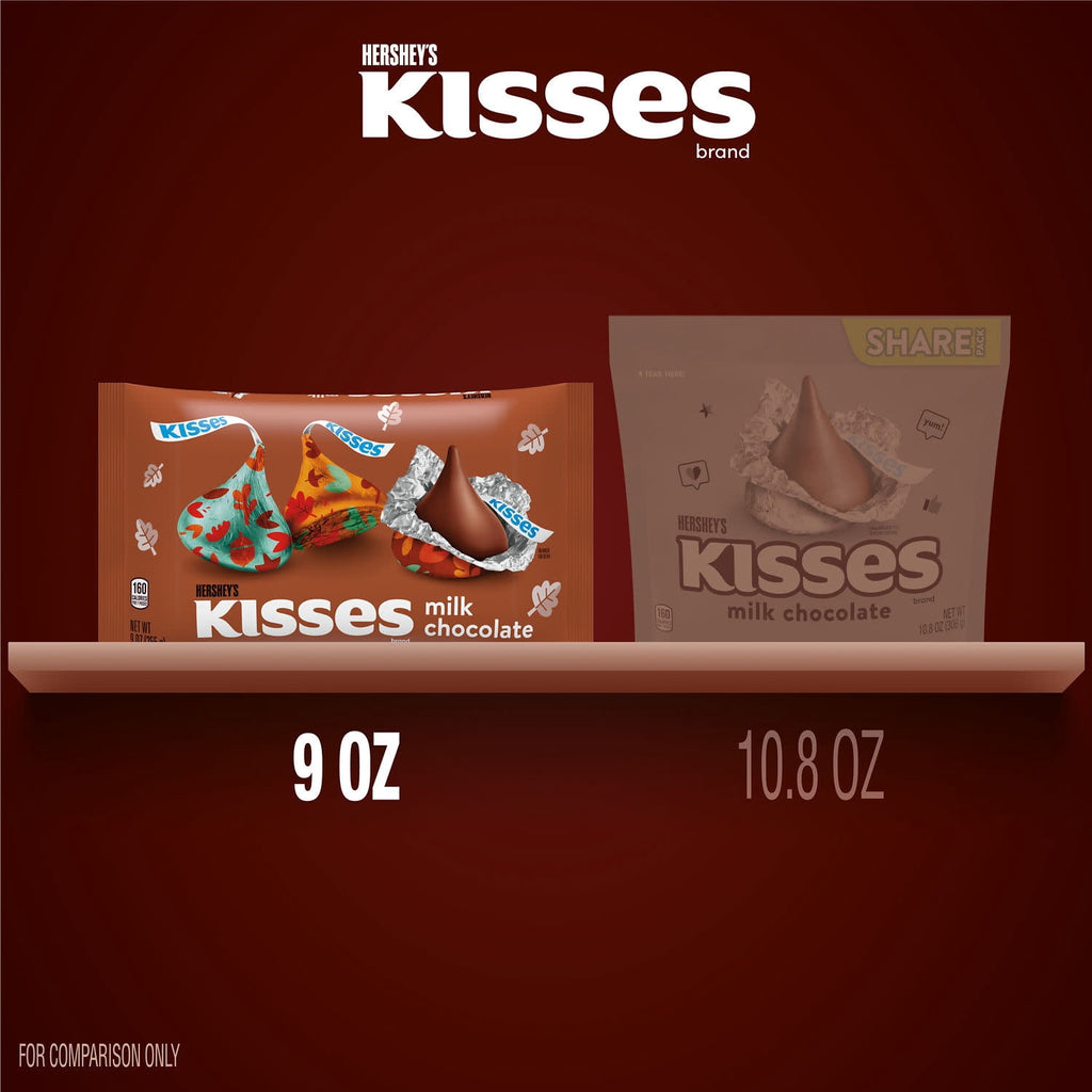 Hershey's Kisses Milk Chocolate, Fall Candy Bag, 9 oz