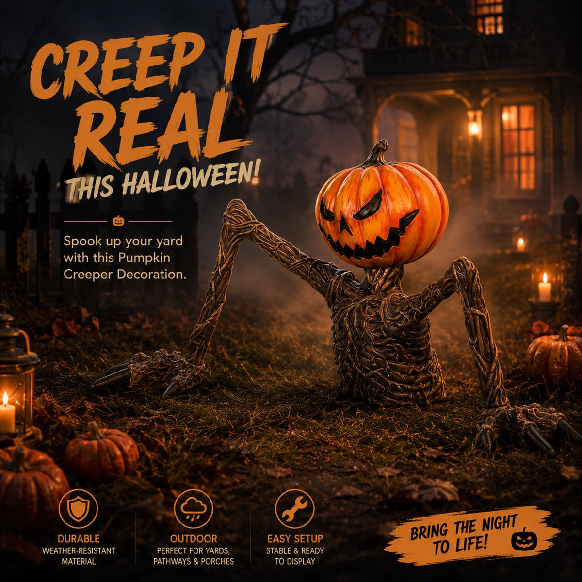 Halloween Light-Up Ghost Decorations Outdoor - 6.5 FT - 8 Sounds Gaint Hanging Swing Ghost Halloween Decoration, Spooky Cute Ghosts Decorations for Front Porch Yard Tree
