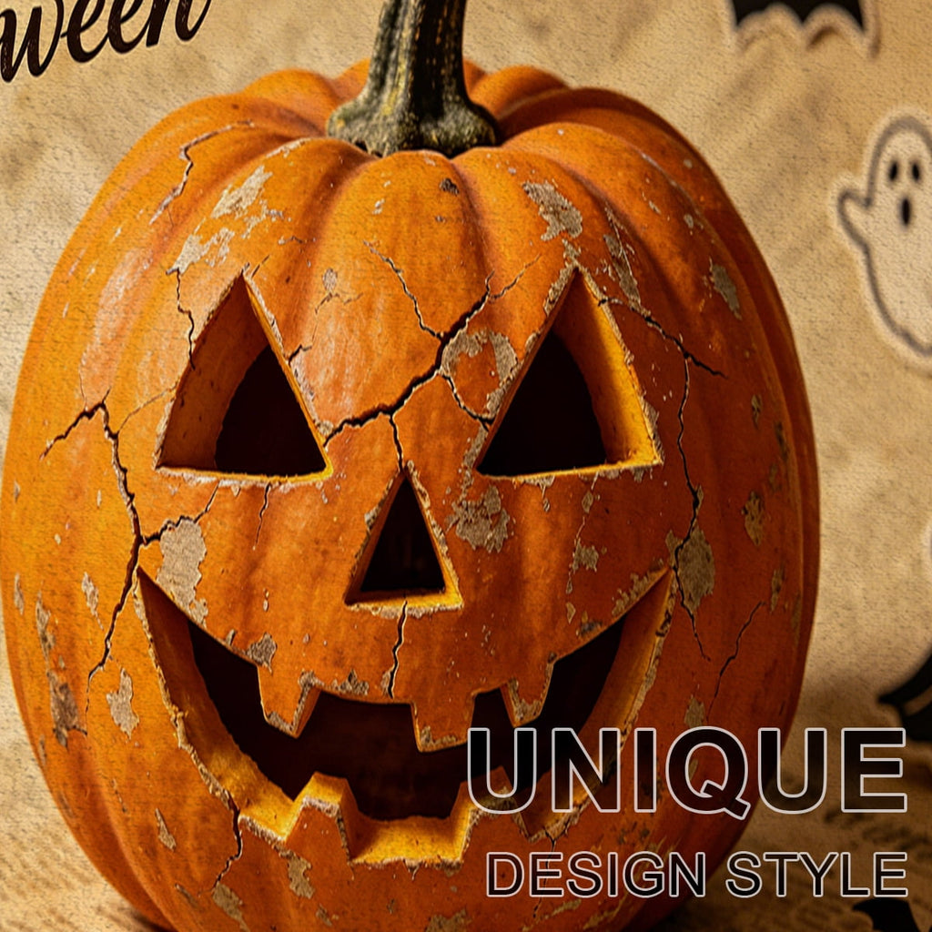 YIMEIS Halloween Neon Pumpkin Lanterns 3Pcs Flannel Mat & Kitchen Rugs Set,Soft Non-slip,16''×24'' 20''×30'' 17''×47'' Inches,for Entryway Bathroom