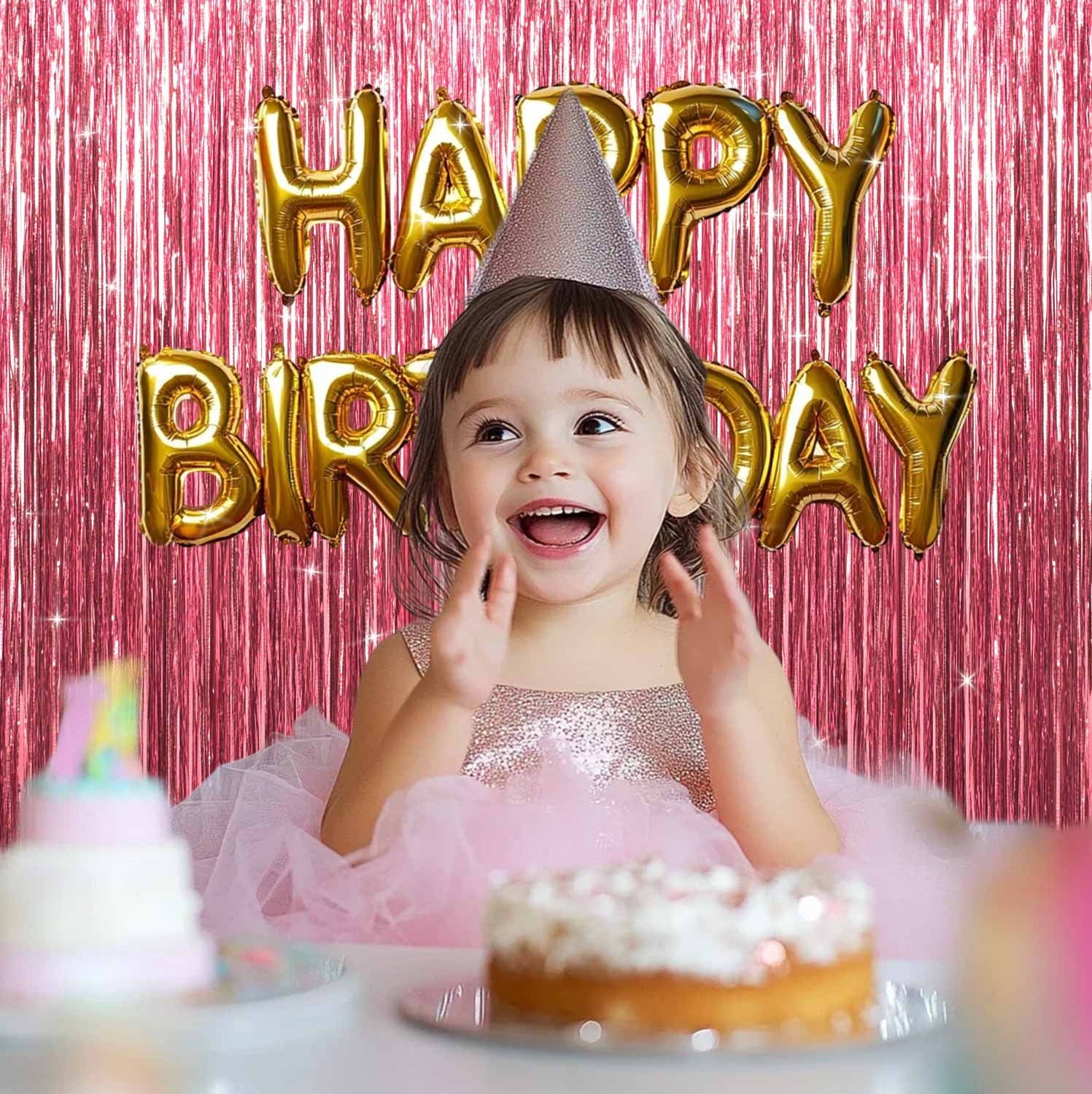 Sm:)e 2-Pack Light Bright Silver Foil Fringe Curtains for Events - Birthday, Wedding, Graduation, Christmas, Baby Shower, various festivals Decor Photo Booth Fun!