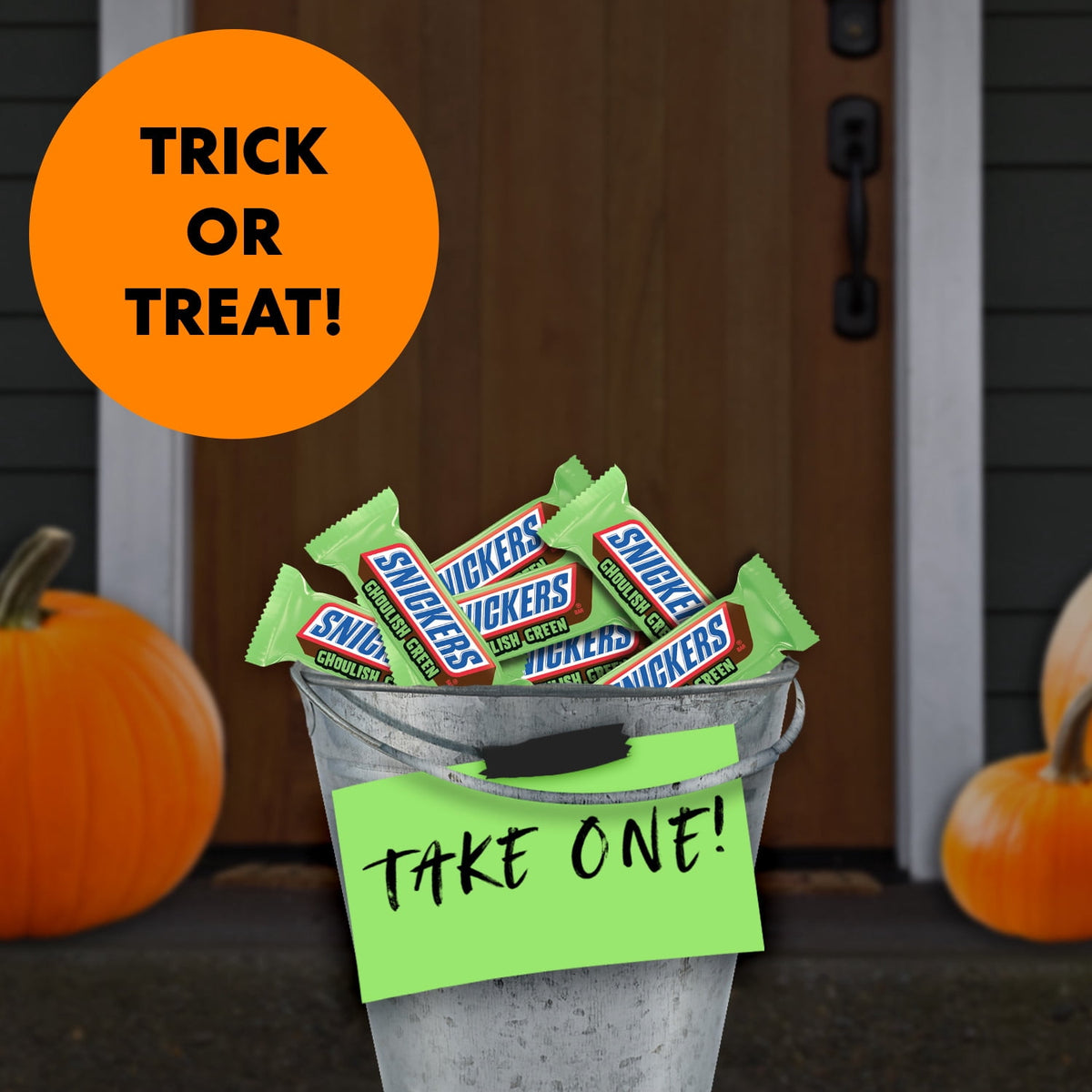 Snickers Ghoulish Green Milk Chocolate Halloween Candy Bars - 6.66 oz Candy Bag