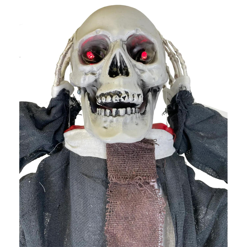 Sunstar Skull Man Light-Up Animated Hanging Halloween Decoration - 43 in x 15 in