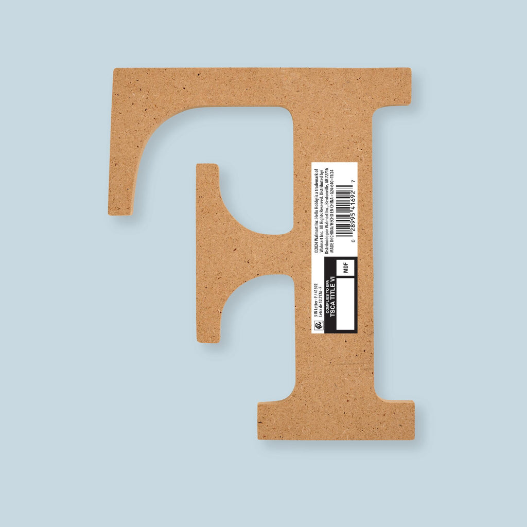 Plaid Unfinished Wood MDF 5" Letter for DIY Arts and Crafts, A
