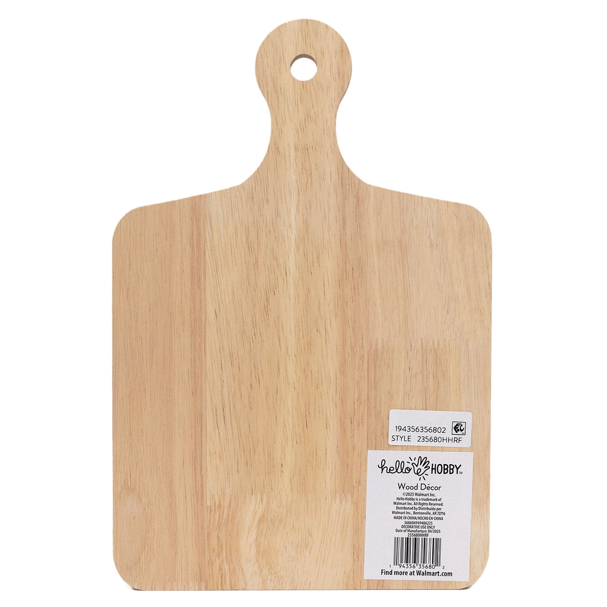 Hello Hobby Unfinished Wooden Decor Board with Handle