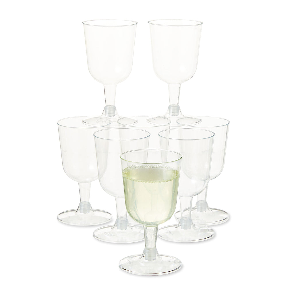 Way To Celebrate Clear Plastic Wine Glasses, 8 Count, 6.3 fl oz, 4.84 in x 2.64 in