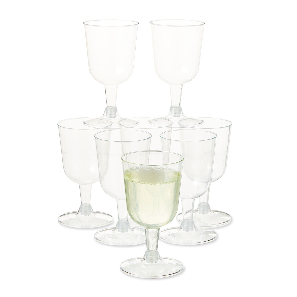 Way To Celebrate Clear Plastic Wine Glasses, 8 Count, 6.3 fl oz, 4.84 in x 2.64 in