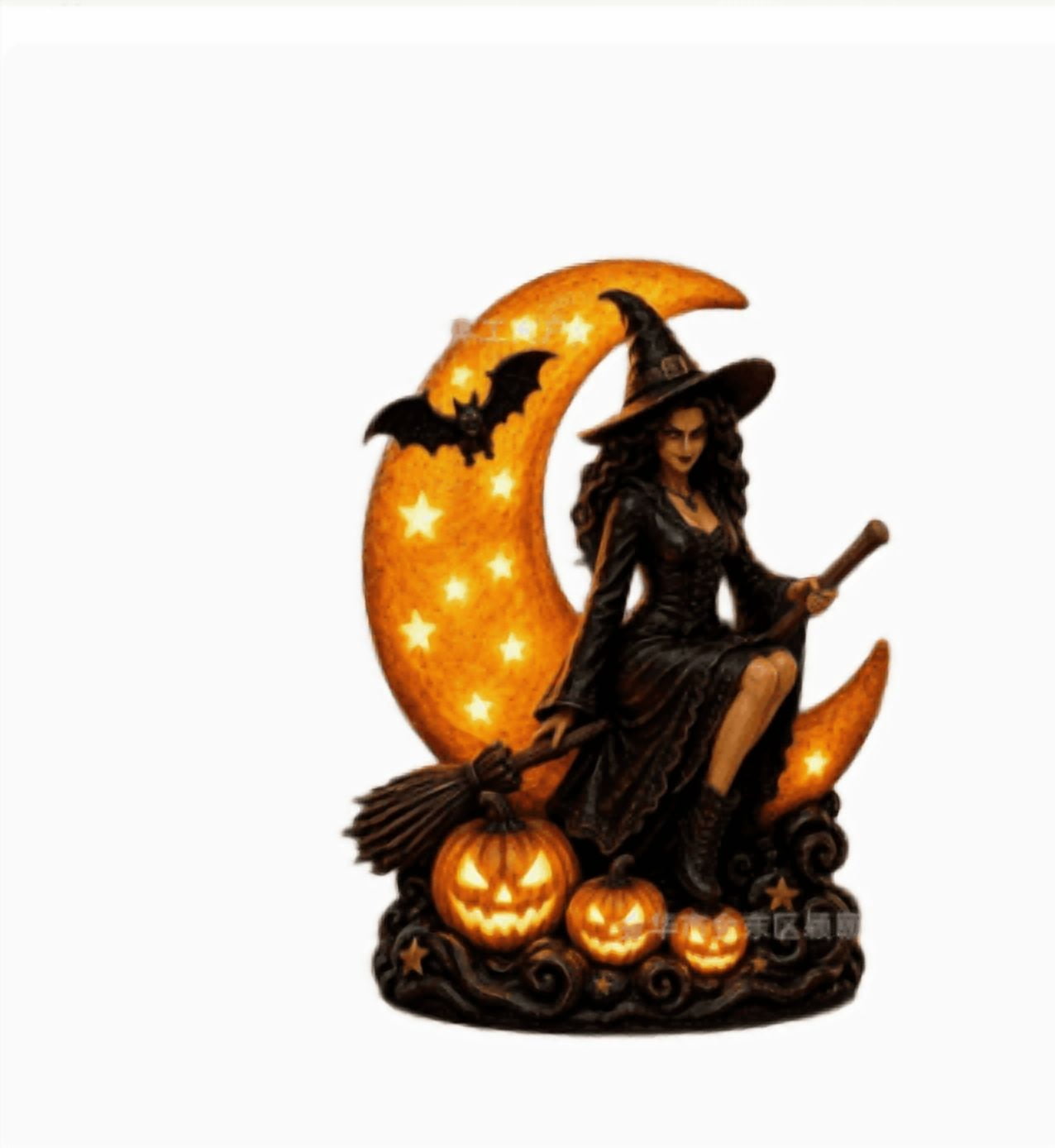 Halloween Witch Cauldron Garden Light, 3D Witch Cauldron LED Projector Outdoor Decor, Solar Powered Garden Stake Light with Halloween Shadow Projection Effect